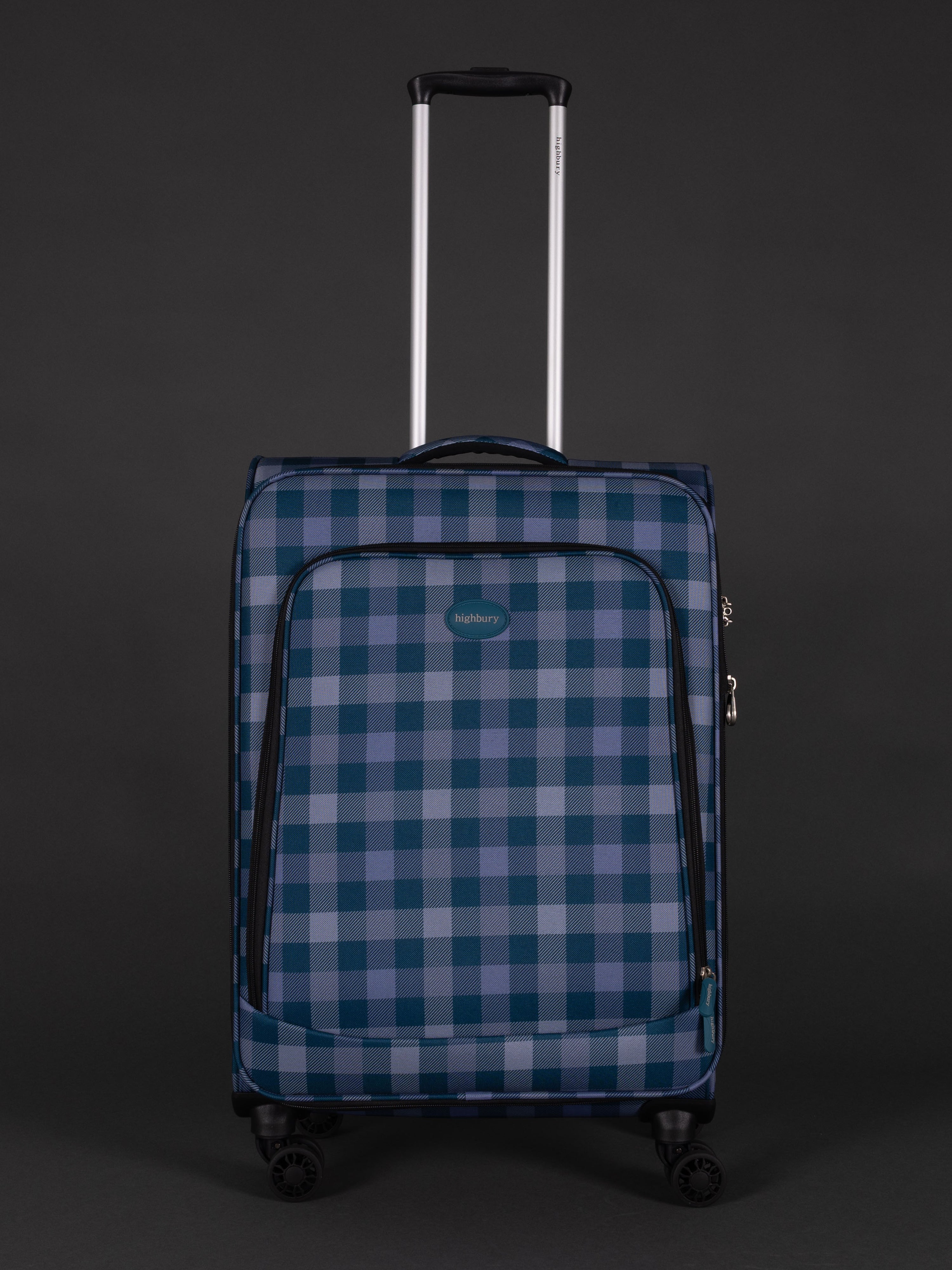 "Lightweight polyester luggage set with smooth spinner wheels"