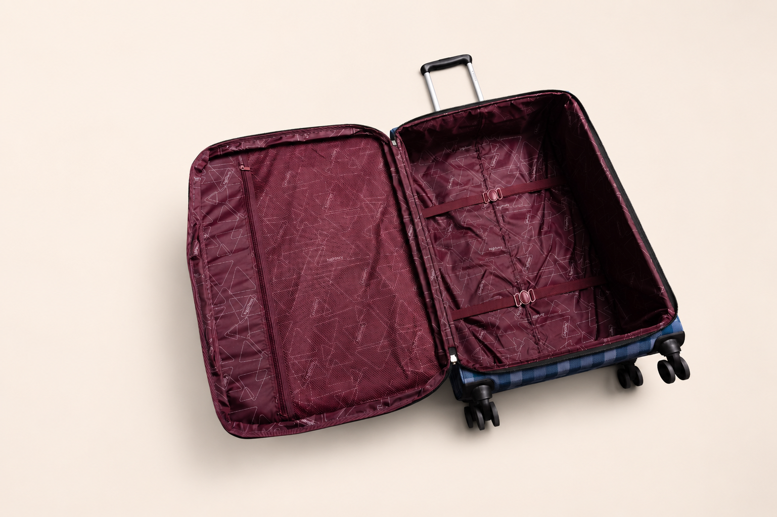 Highbury 3-Piece Luggage Set with 8 Spinner Wheels – Polyester Suitcases 20", 24", 28" (Cabin, Medium & Large)