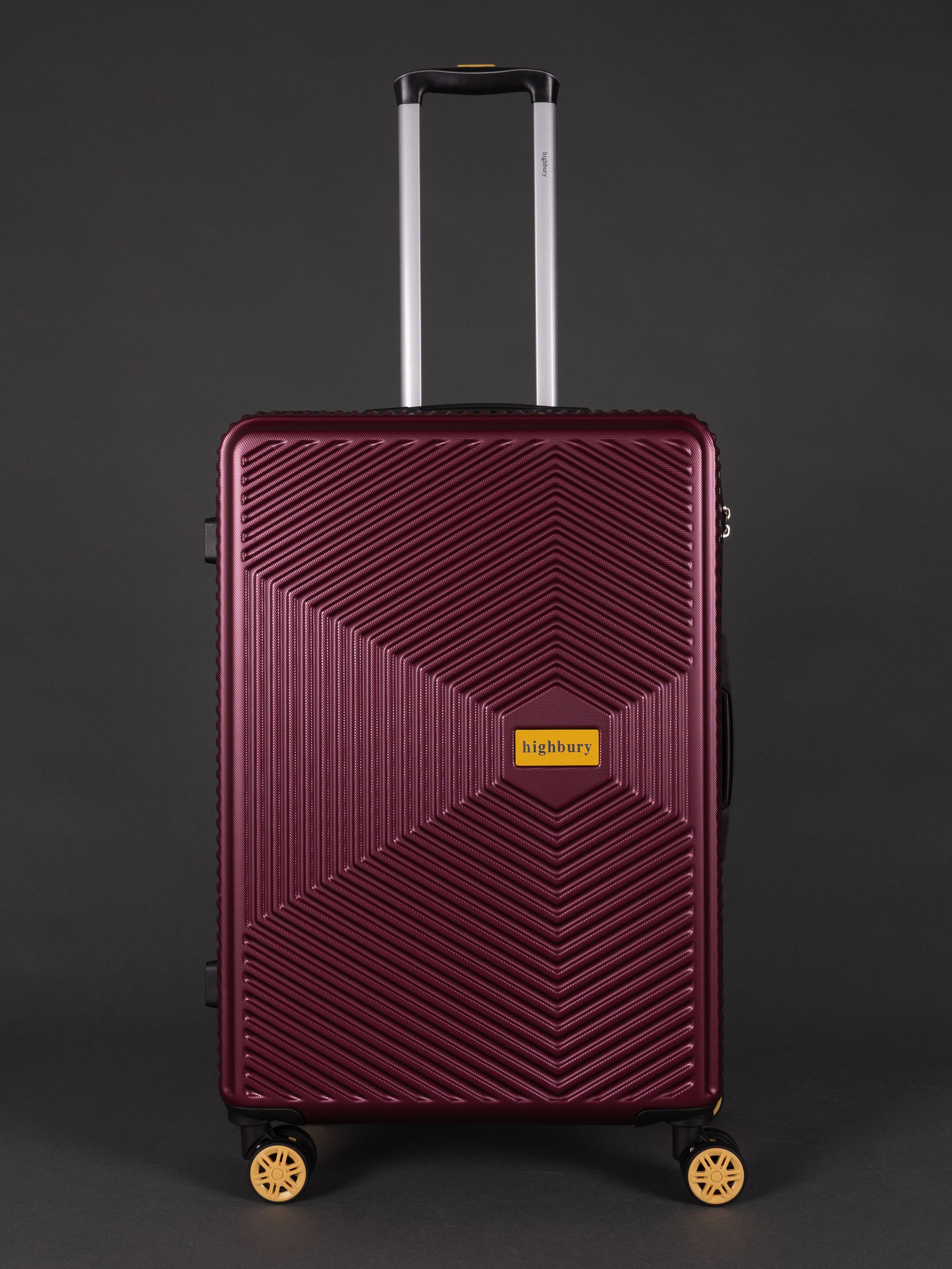 "25 inch medium burgundy hardside suitcase"