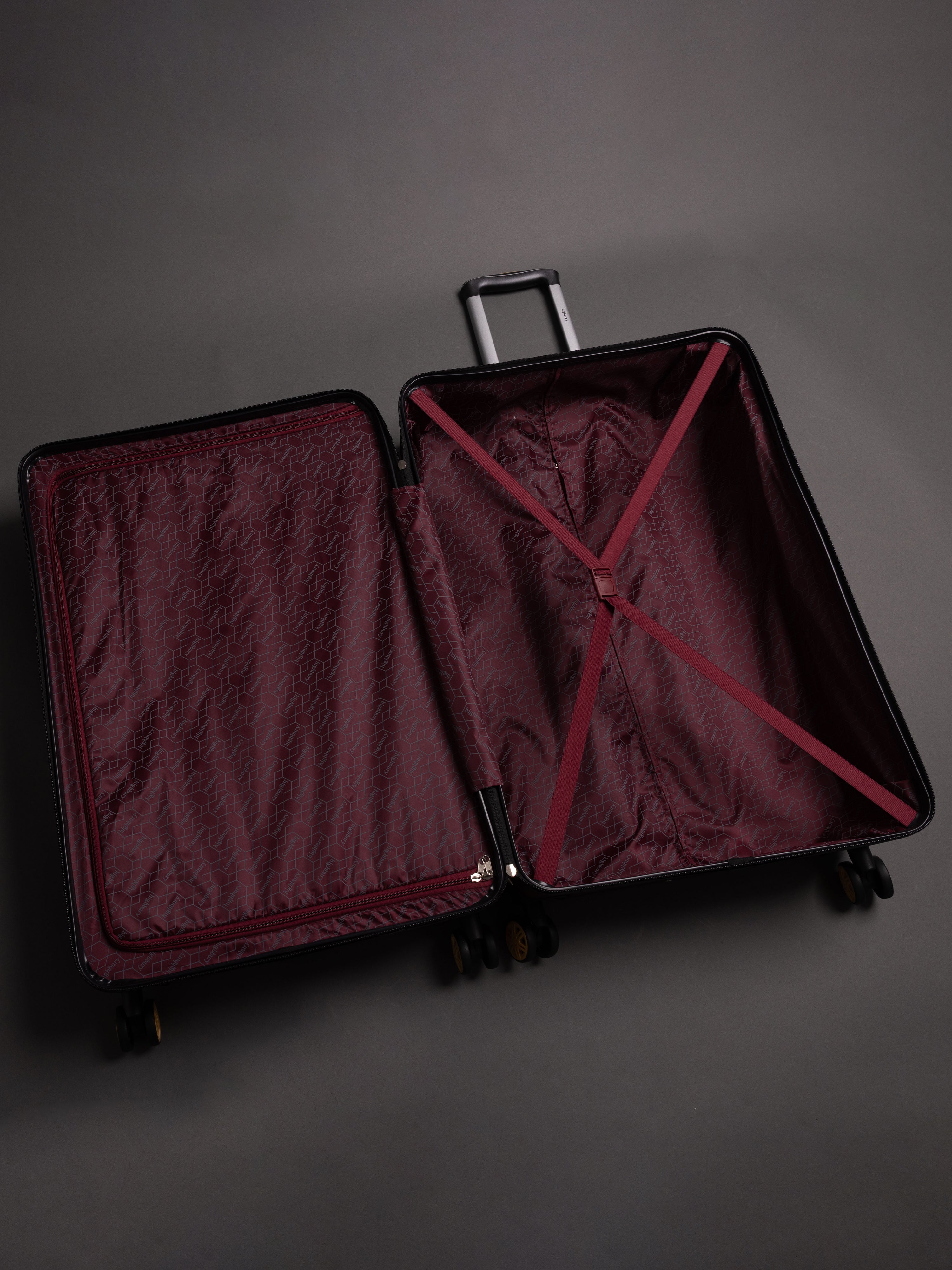 Highbury Burgundy Hardside Luggage Polypropylene Hard-Shell Spinner/Suitcase Set with 8 Wheels - 29 inches, 25 inches, 20 inches