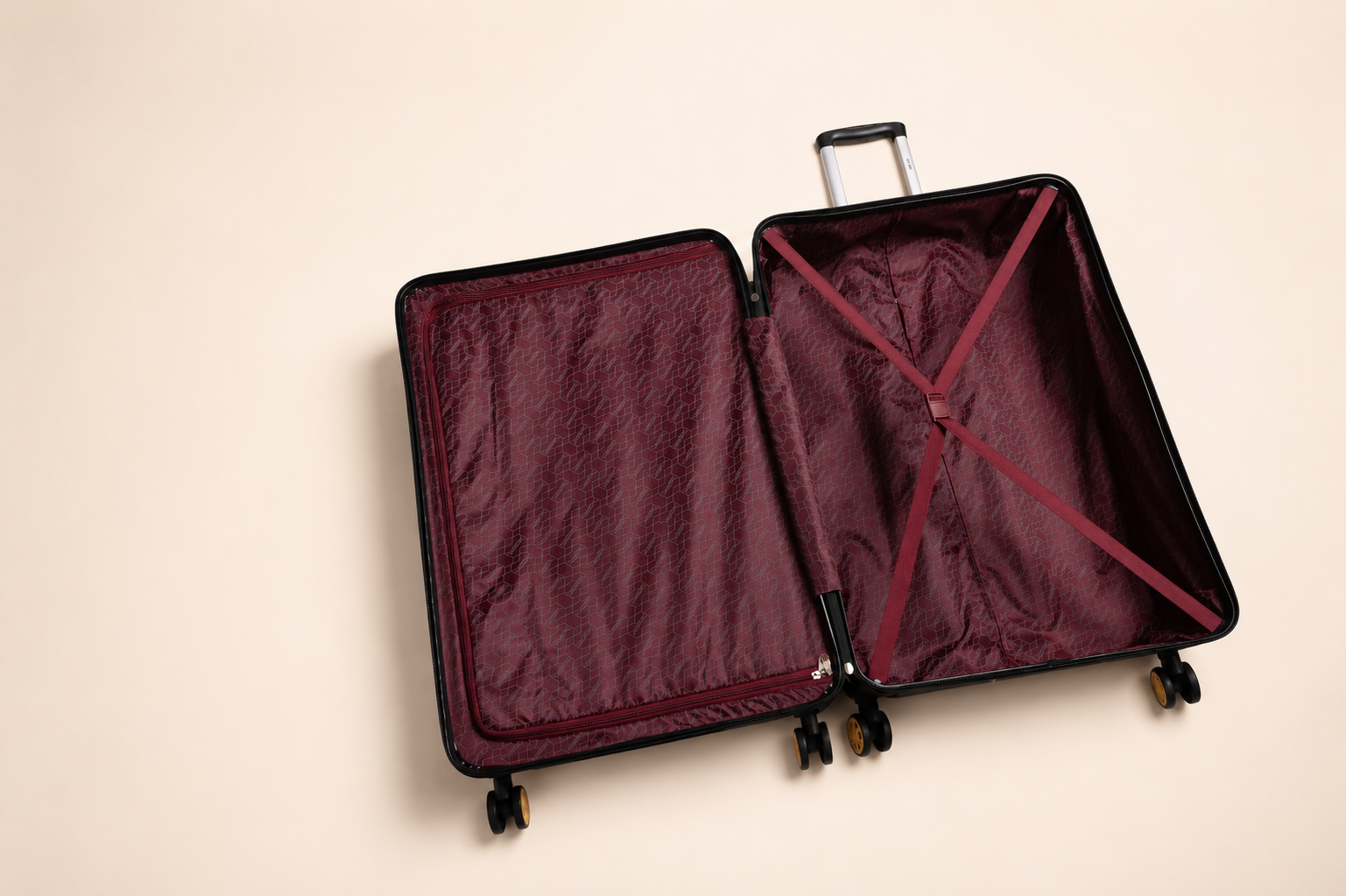 Highbury Burgundy Hardside Luggage Polypropylene Hard-Shell Spinner/Suitcase Set with 8 Wheels - 29 inches, 25 inches, 16 inches, 14 inches