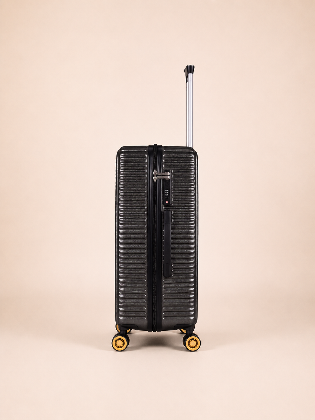 Highbury Dark Grey Hardside 4-Piece Luggage Set – Polypropylene Suitcases with 8 Spinner Wheels (14", 16", 25", 29")