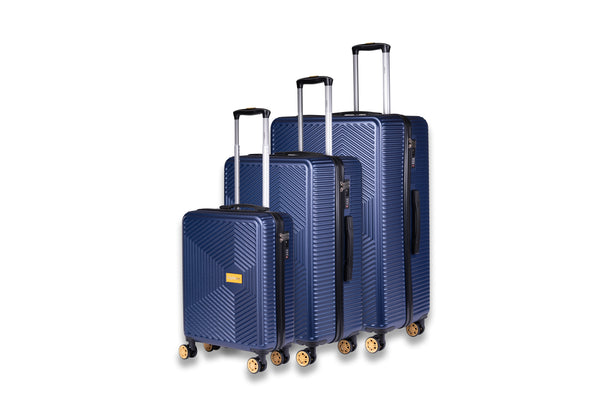 Highbury Navy Hardside Luggage Polypropylene Hard-Shell Spinner/Suitcase Set with 8 Wheels - 29 inches, 25 inches, 20 inches