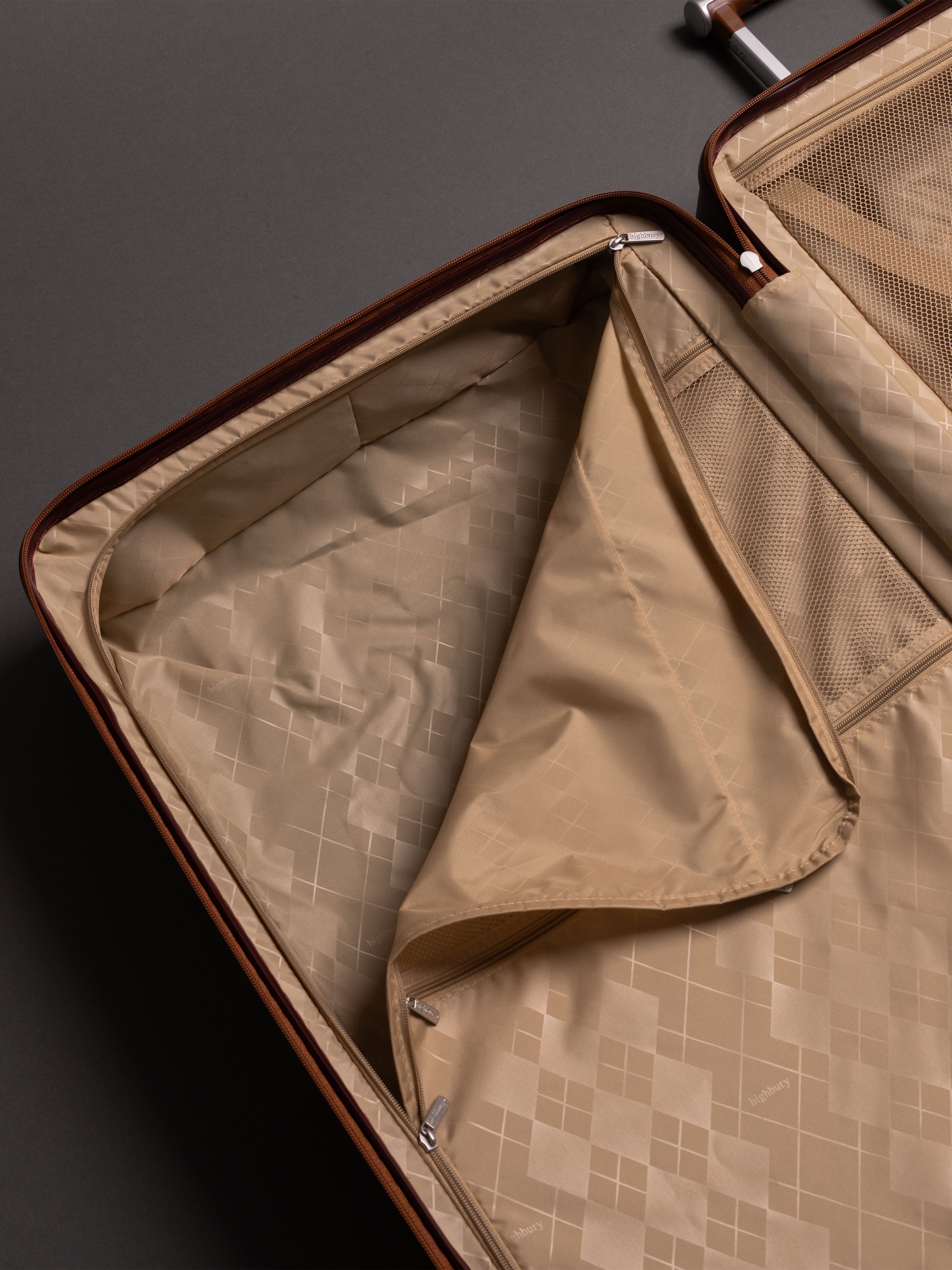 Highbury Elegance Burgundy TSA Hard-Shell 4-Wheel Spinner Luggage Set – 10 Year Warranty