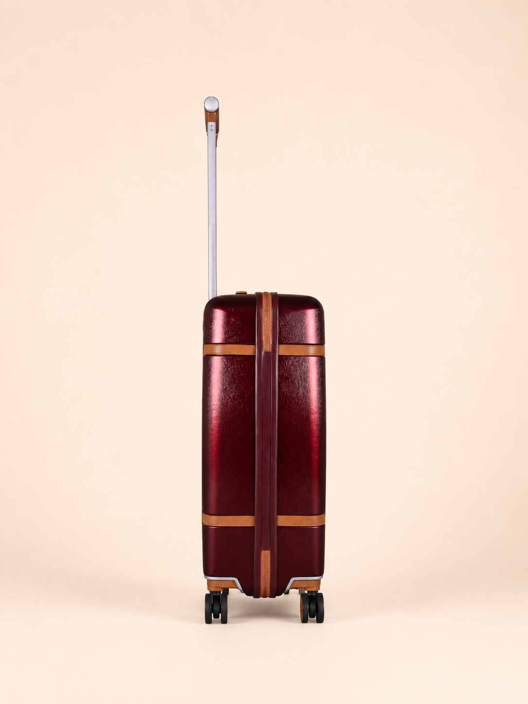 Highbury Elegance Burgundy TSA Hard-Shell 4-Wheel Spinner Luggage Set – 10 Year Warranty