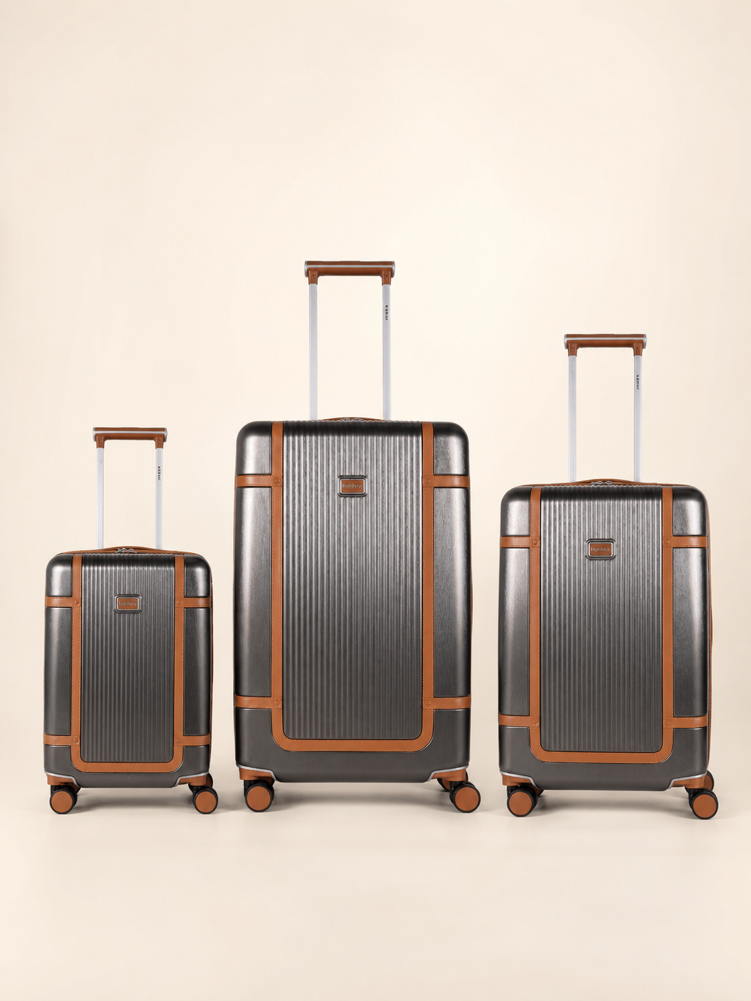 Highbury Elegance Dark Grey TSA Hard-Shell 4-Wheel Spinner Luggage – 10 Year Warranty