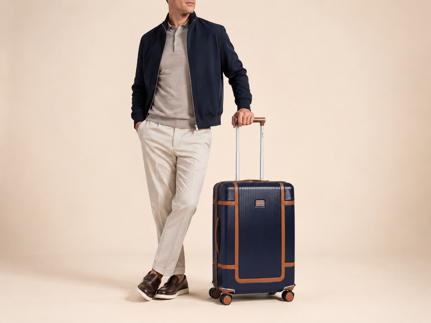 Highbury Elegance Navy TSA Hard-Shell 4-Wheel Spinner Luggage – 10 Year Warranty