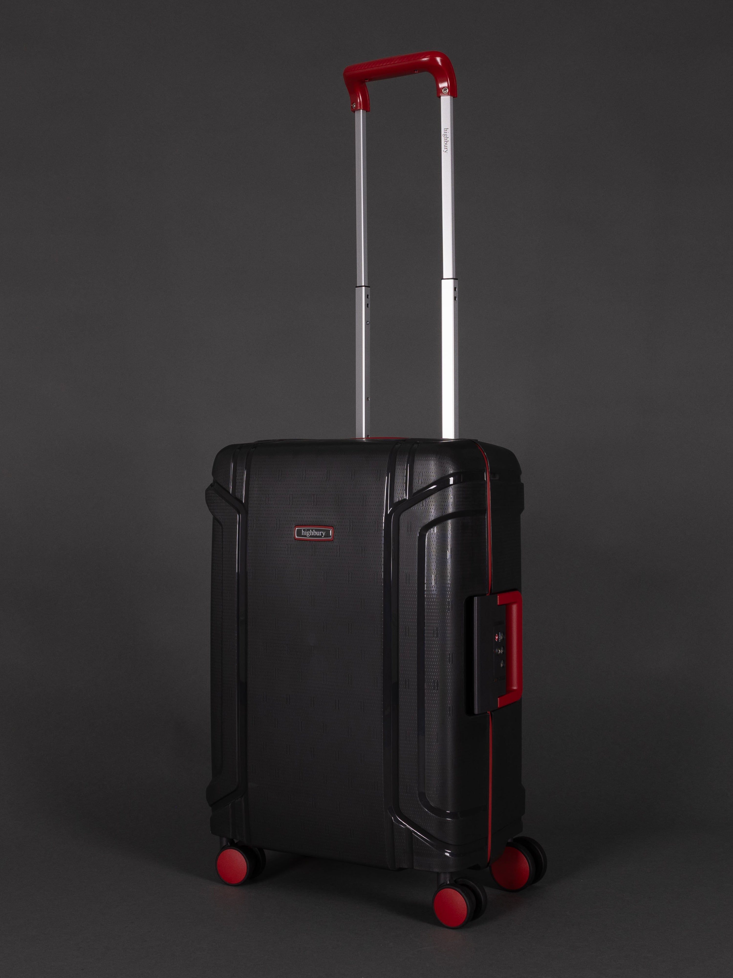 Highbury Guard Dark Grey Hard Shell Luggage – TSA Lock Suitcase with 8 Spinner Wheels (3 Piece Set or Individual Sizes, 10-Year Warranty)