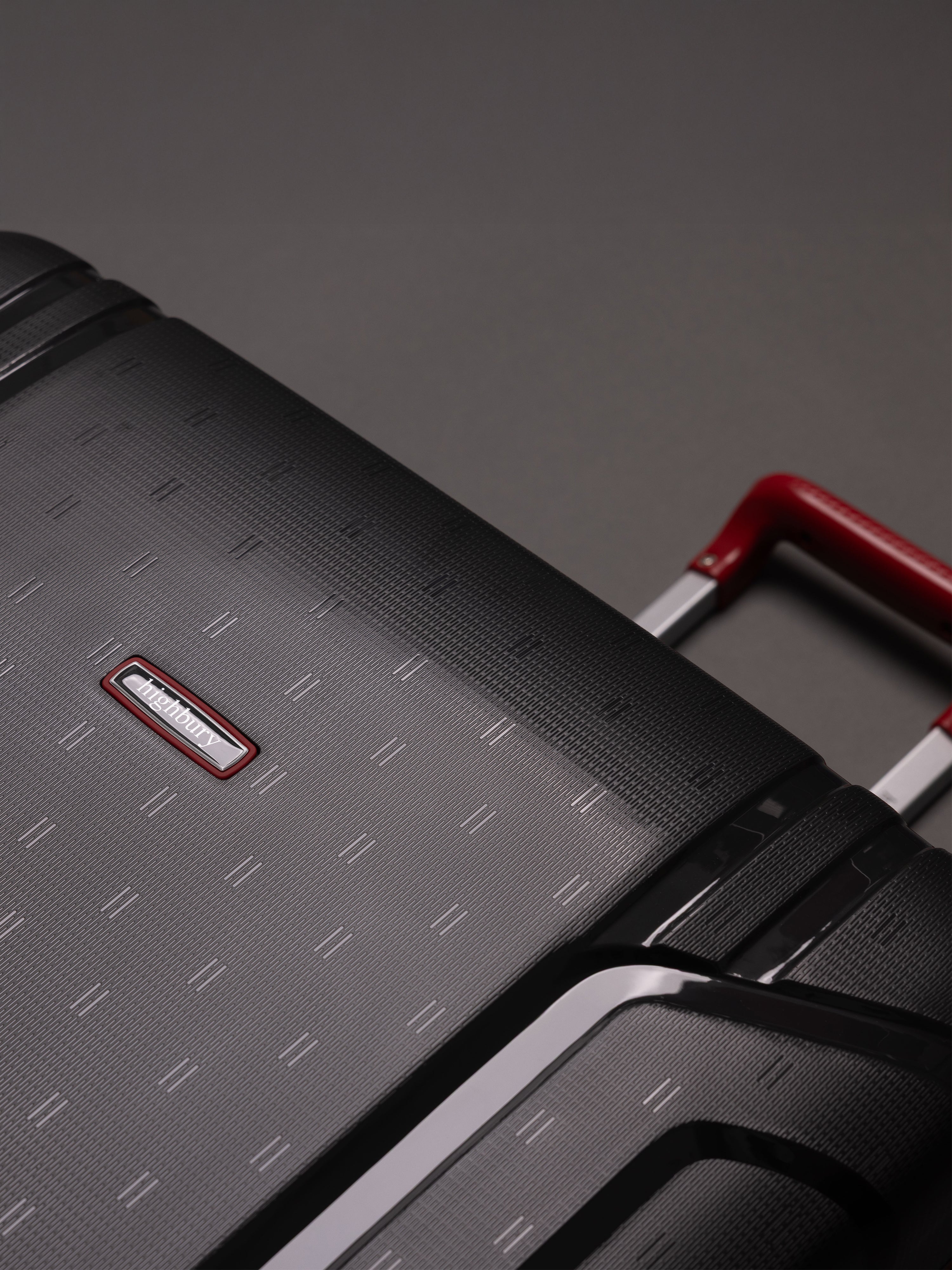 Highbury Guard Dark Grey Hard Shell Luggage – TSA Lock Suitcase with 8 Spinner Wheels (3 Piece Set or Individual Sizes, 10-Year Warranty)