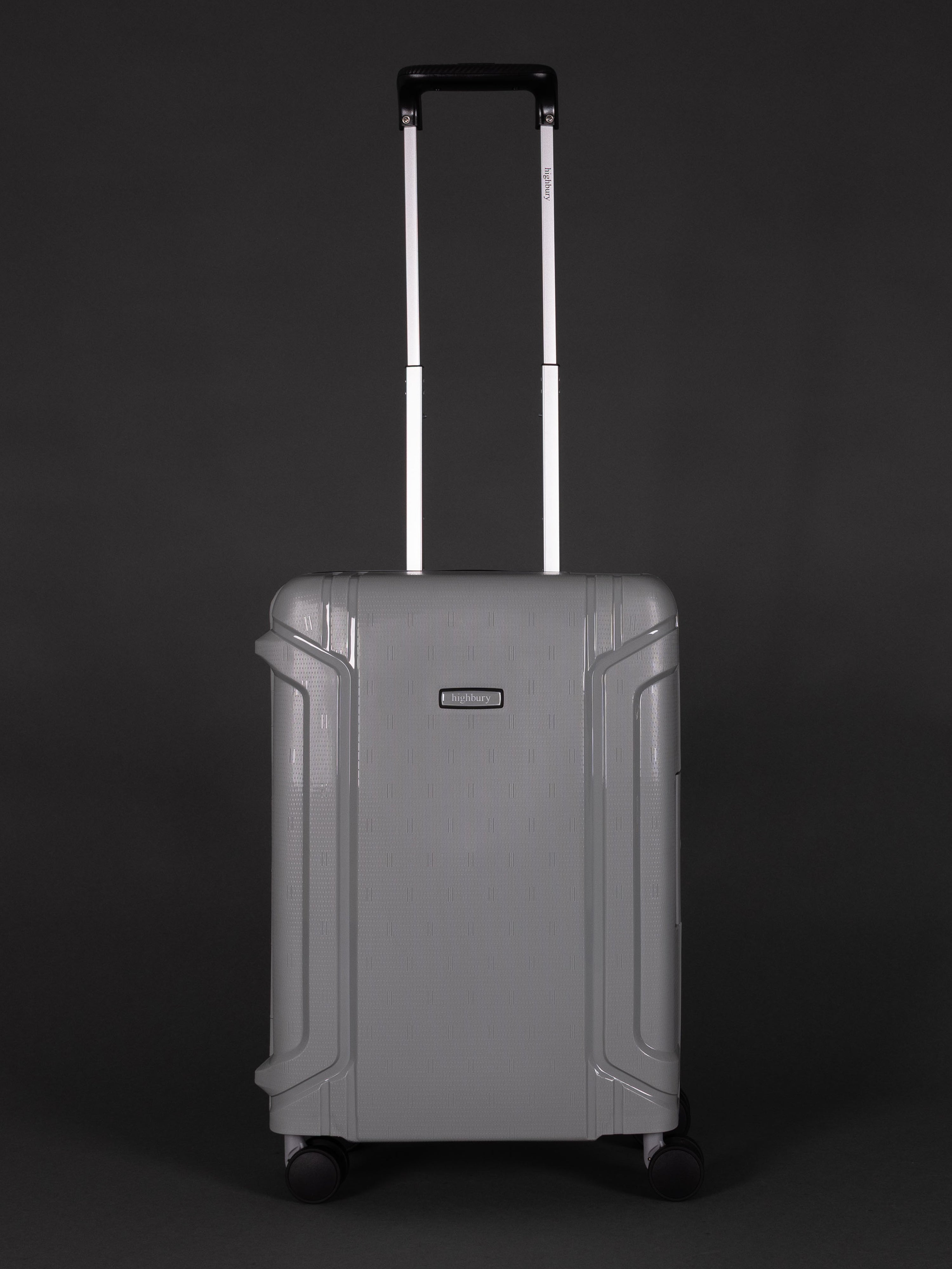 Highbury Guard Silver Hard Shell Luggage – TSA Lock Suitcase with 8 Spinner Wheels (3 Piece Set or Individual Sizes, 10-Year Warranty)