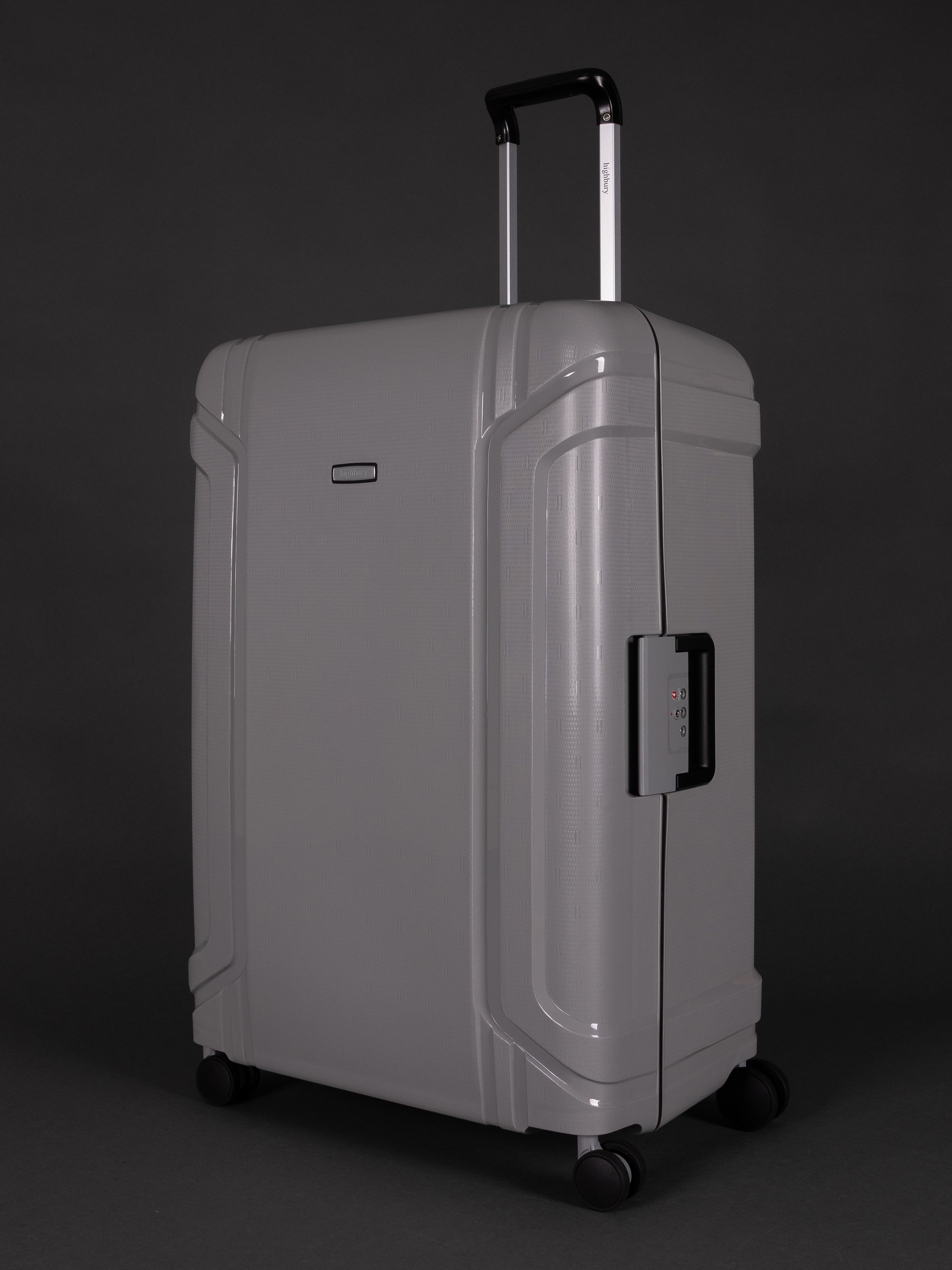 Highbury Guard Silver Hard Shell Luggage – TSA Lock Suitcase with 8 Spinner Wheels (3 Piece Set or Individual Sizes, 10-Year Warranty)