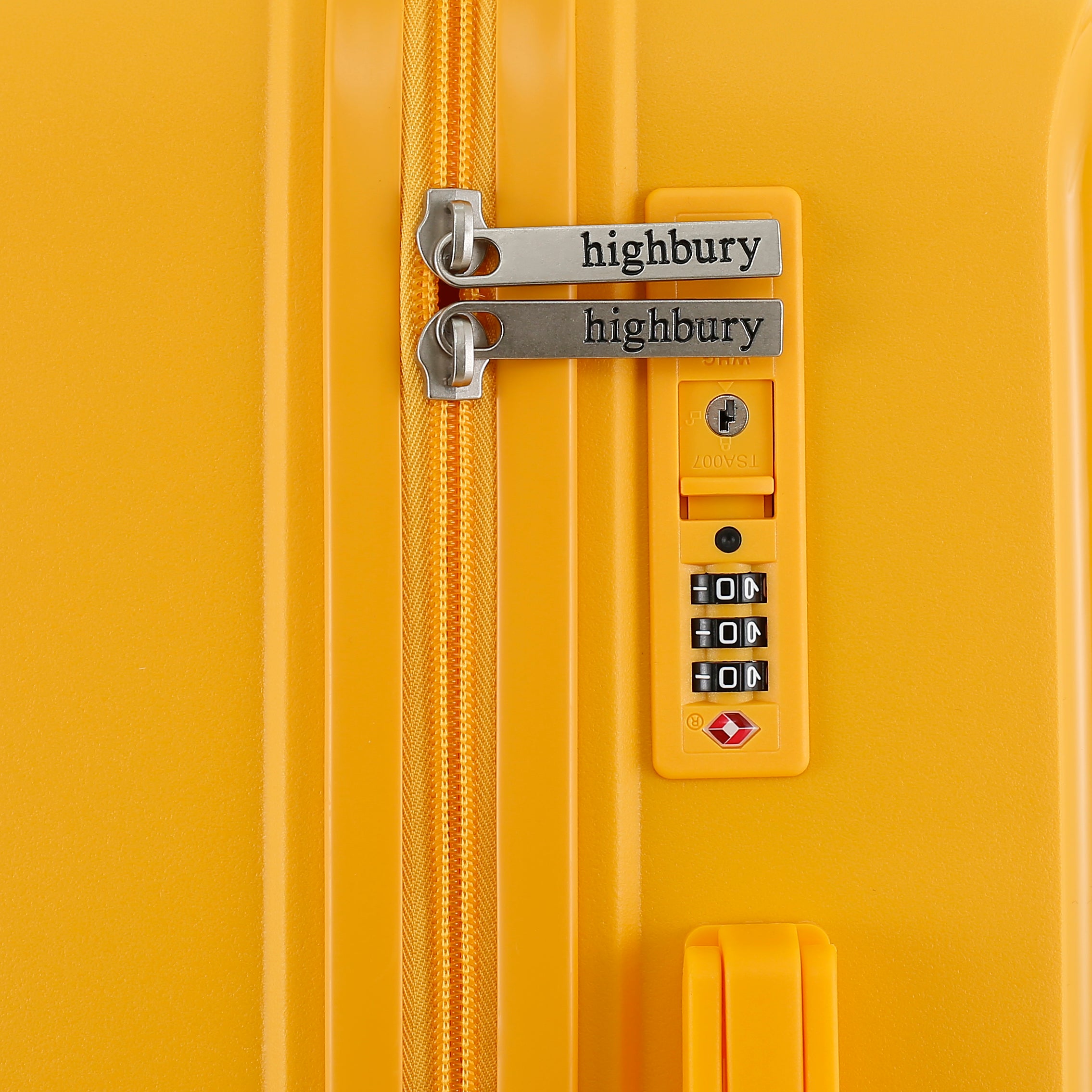 Highbury Venice Yellow Hard Shell Luggage Set of 3 | Polypropylene TSA Lock Suitcases