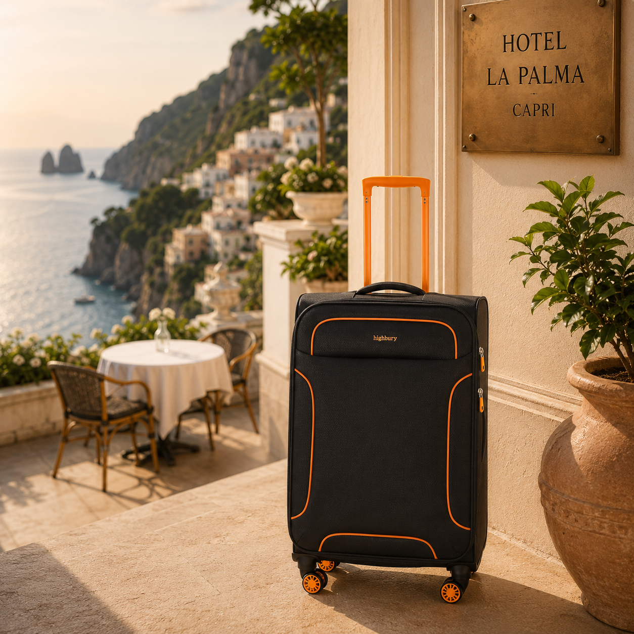 Highbury Polyester Soft Shell Luggage Set – 3 Piece Spinner Suitcases with 8 Wheels (20", 24", 28")