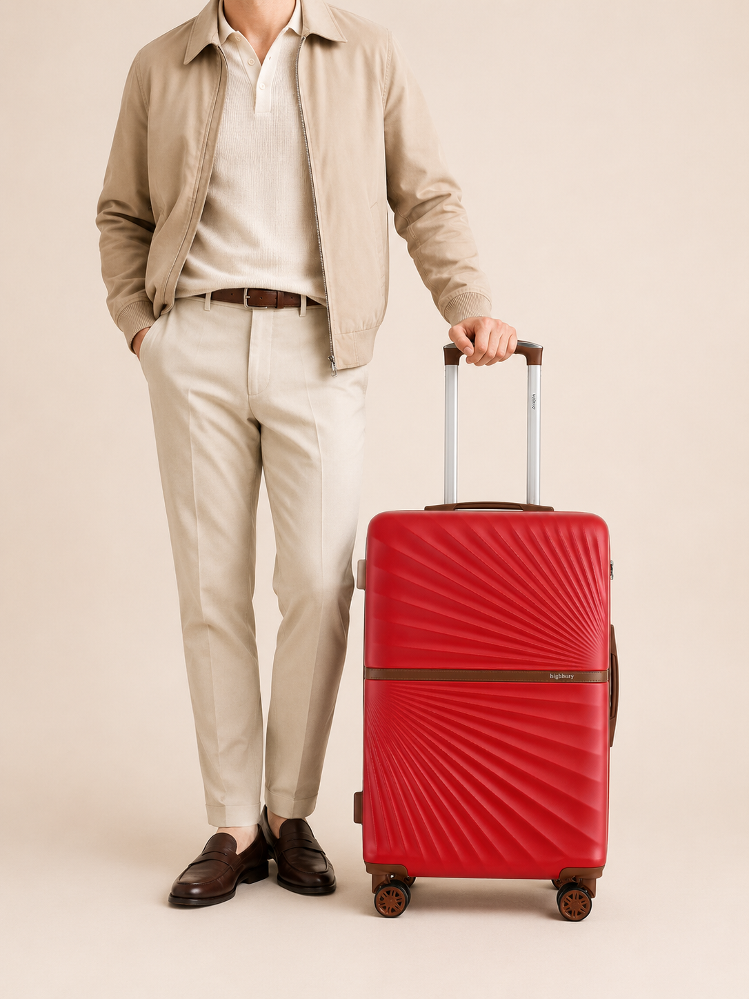 Highbury Sensu Burgundy Hard Shell Luggage Set of 3 | TSA Lock ABS Suitcases