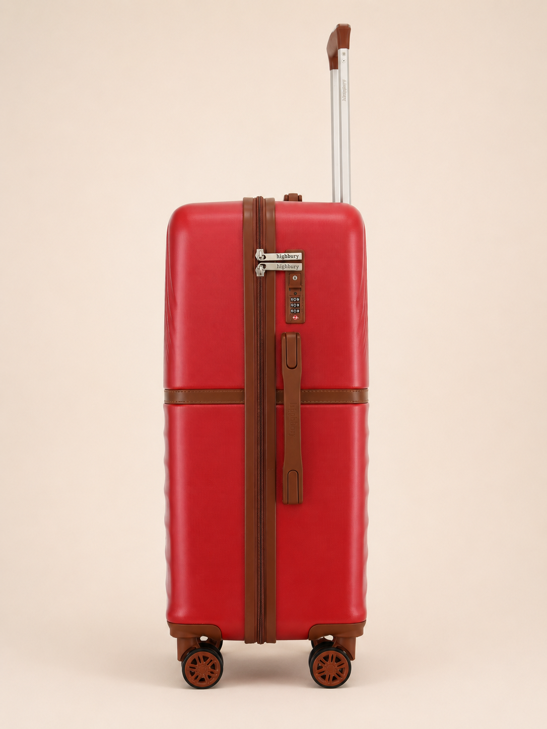 Highbury Sensu Burgundy Hard Shell Luggage Set of 3 | TSA Lock ABS Suitcases