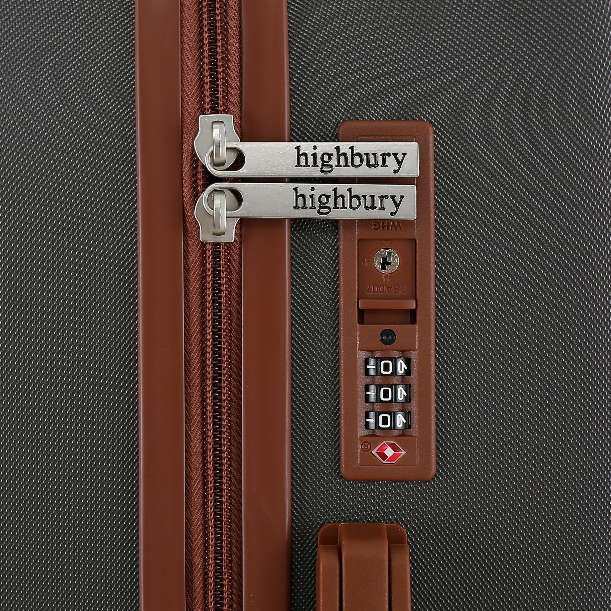 Highbury Sensu Grey Hard Shell Luggage Set of 3 | TSA Lock ABS Suitcases