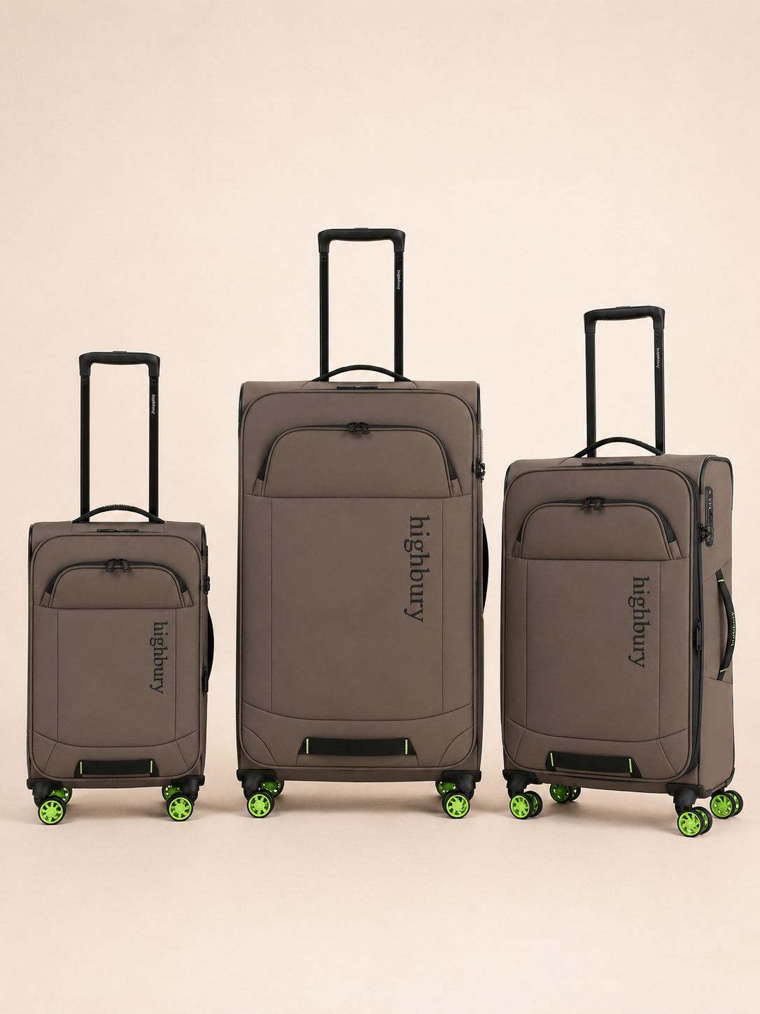Highbury Embark Brown Soft Shell Luggage Set