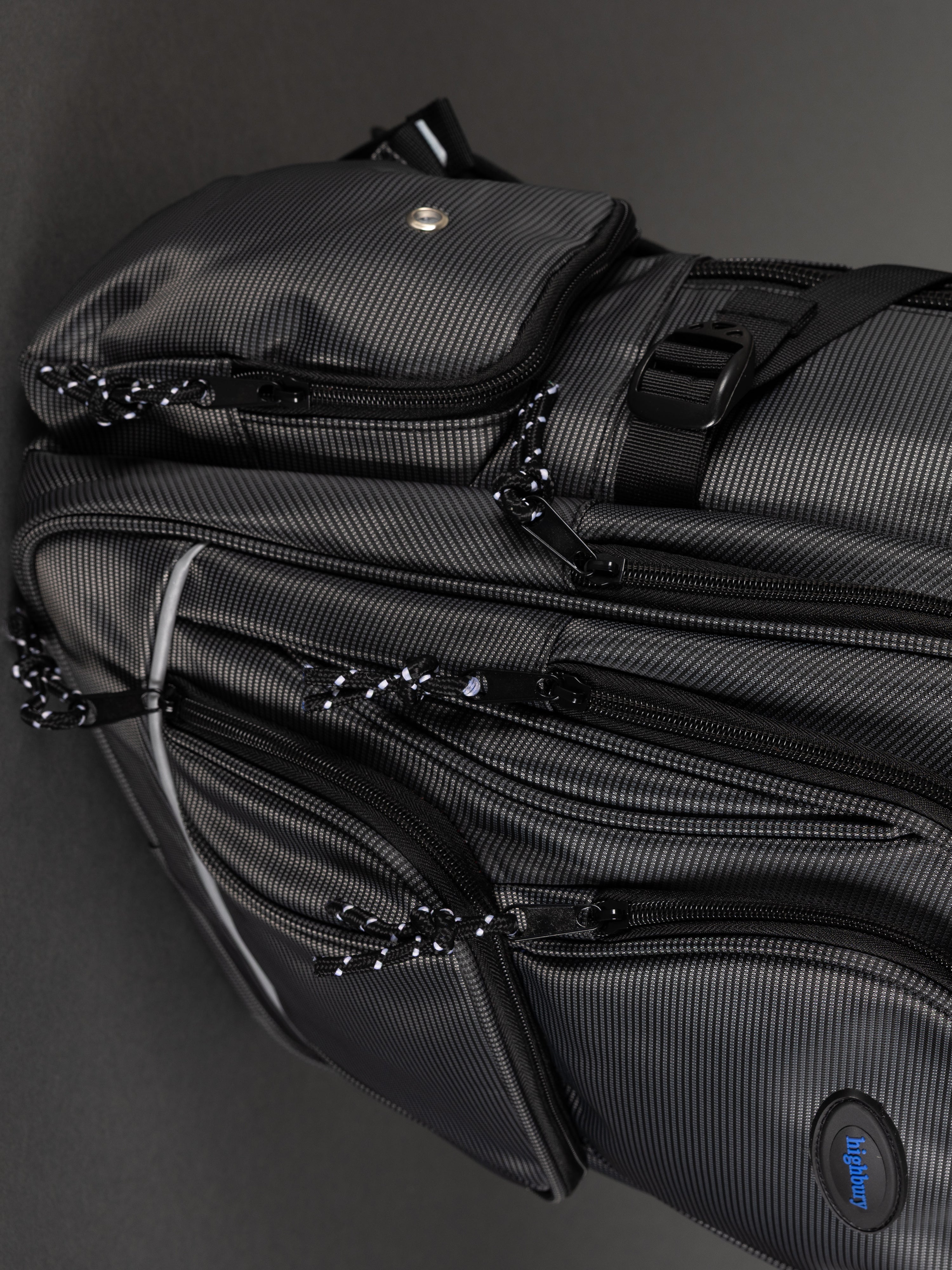 Highbury 18-Inch Grey Laptop Backpack – Durable Polyester Work, School & Travel Bag with USB Charging Port