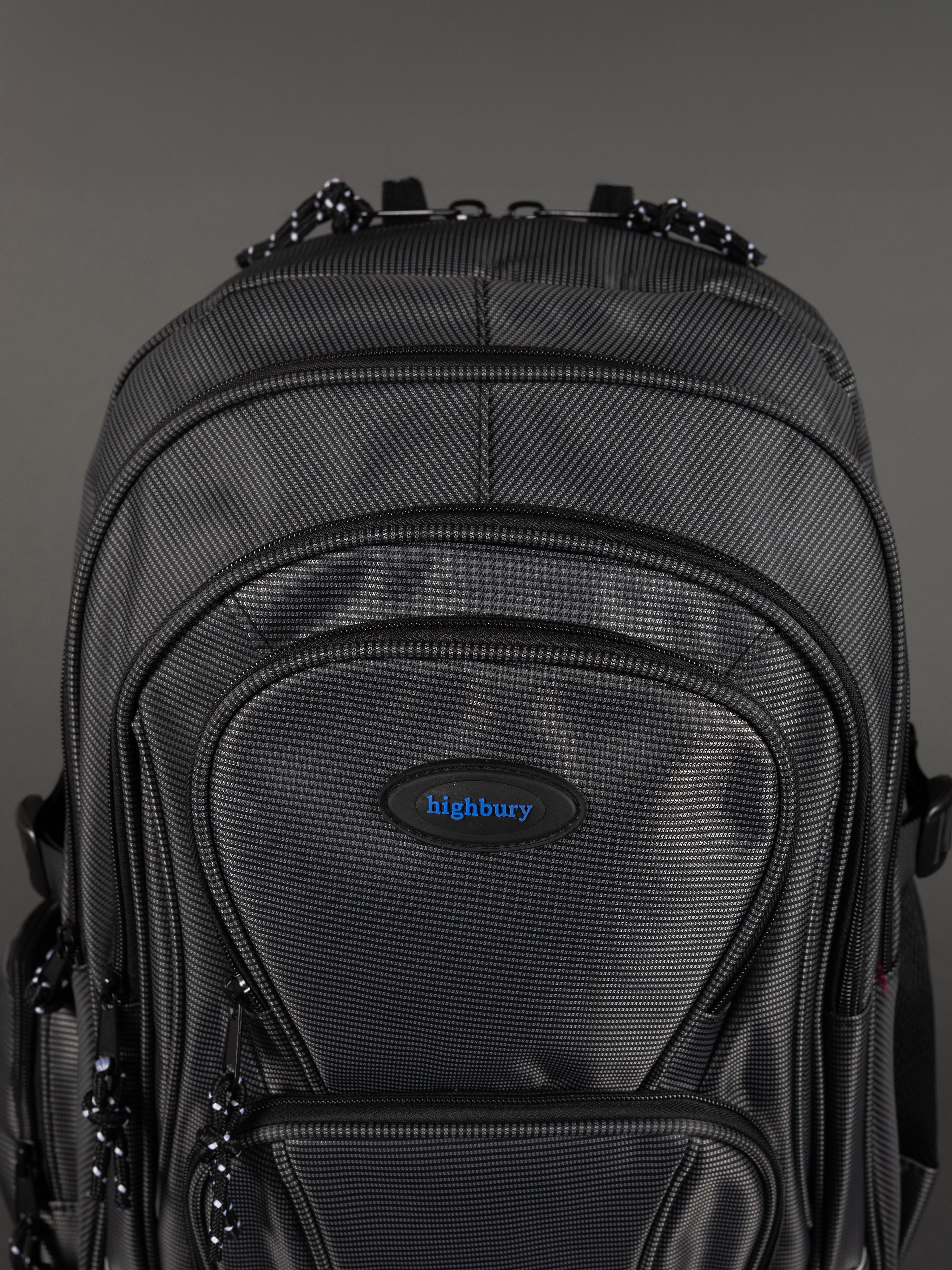 Highbury 18-Inch Grey Laptop Backpack – Durable Polyester Work, School & Travel Bag with USB Charging Port