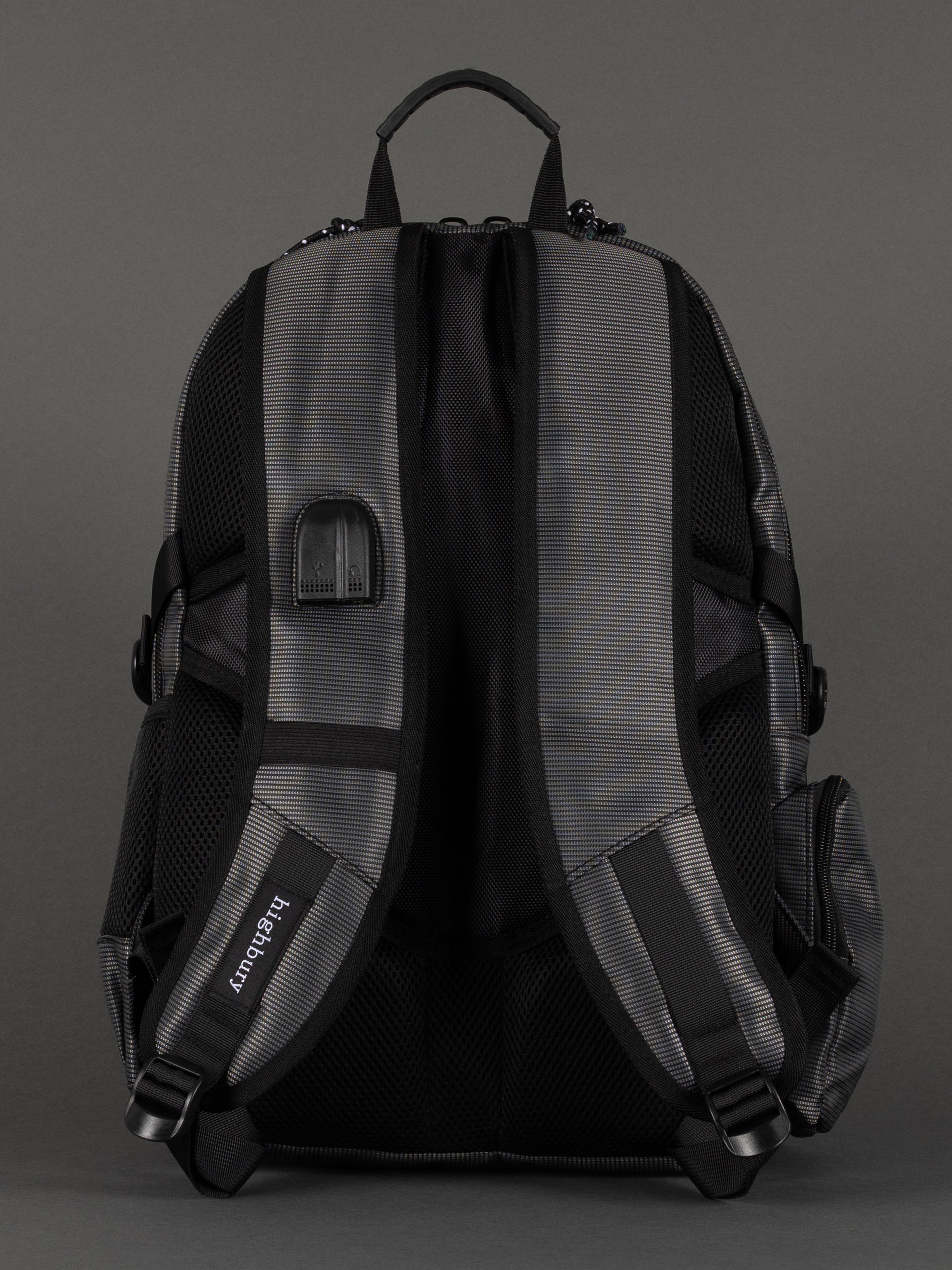 Highbury grey USB charging backpack