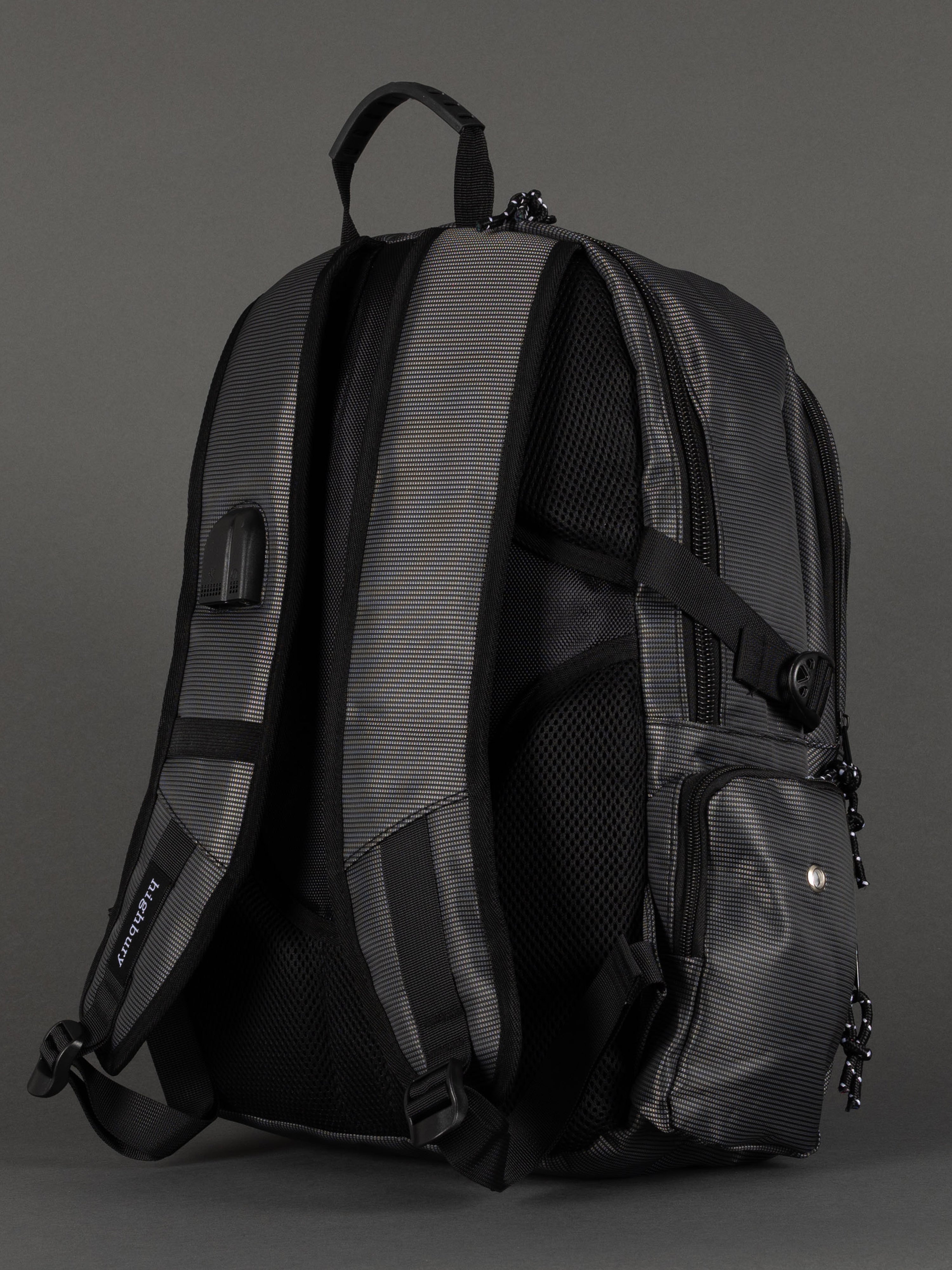 "Christmas gift idea – grey laptop backpack with USB port"