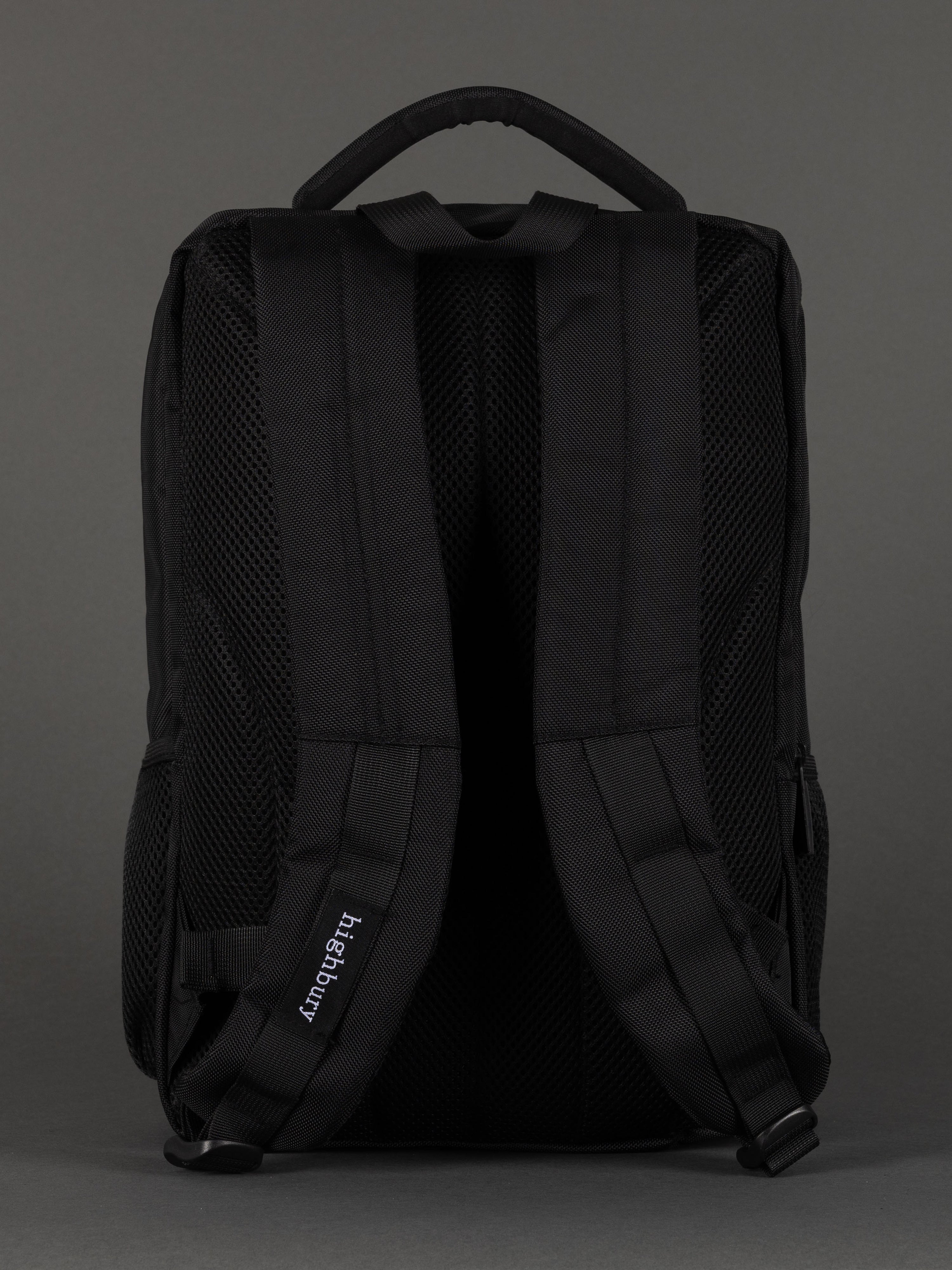 Highbury 18-Inch Black Laptop Backpack – 1680D Polyester Work, School & Travel Bag