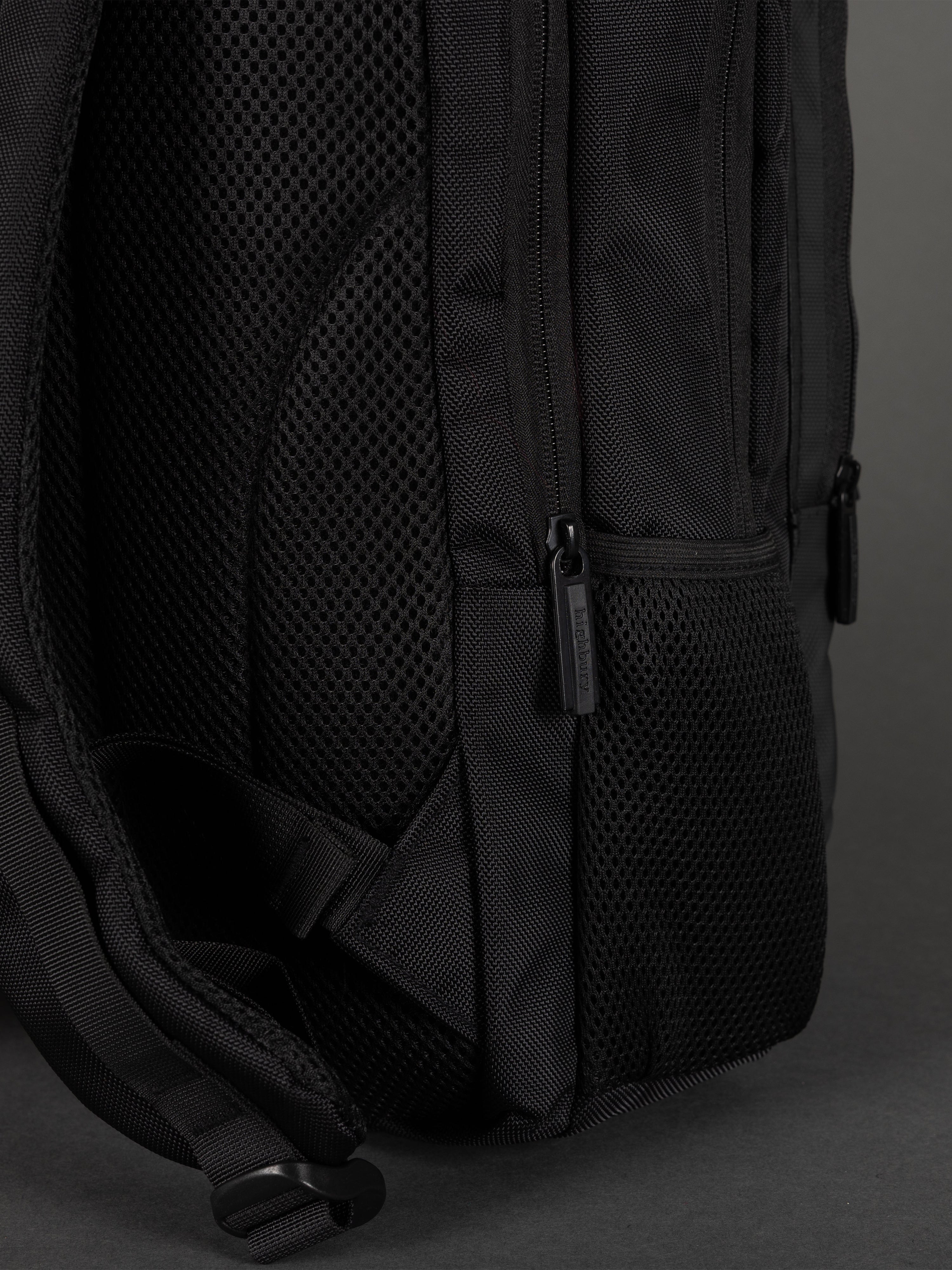 Highbury 18-Inch Black Laptop Backpack – 1680D Polyester Work, School & Travel Bag