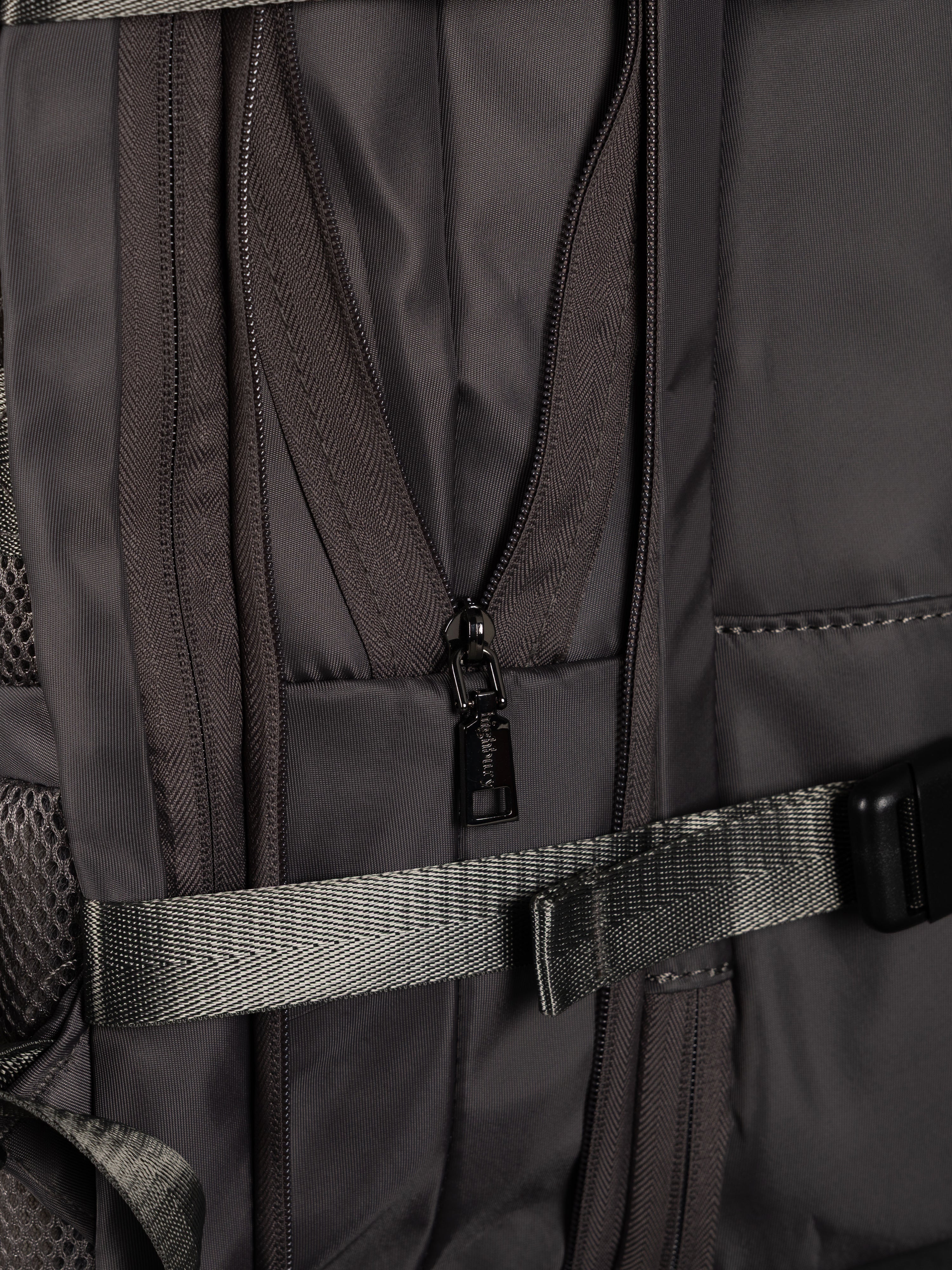 Highbury 18-Inch Grey Cabin Backpack – Expandable Travel Laptop Rucksack with USB Charging Port