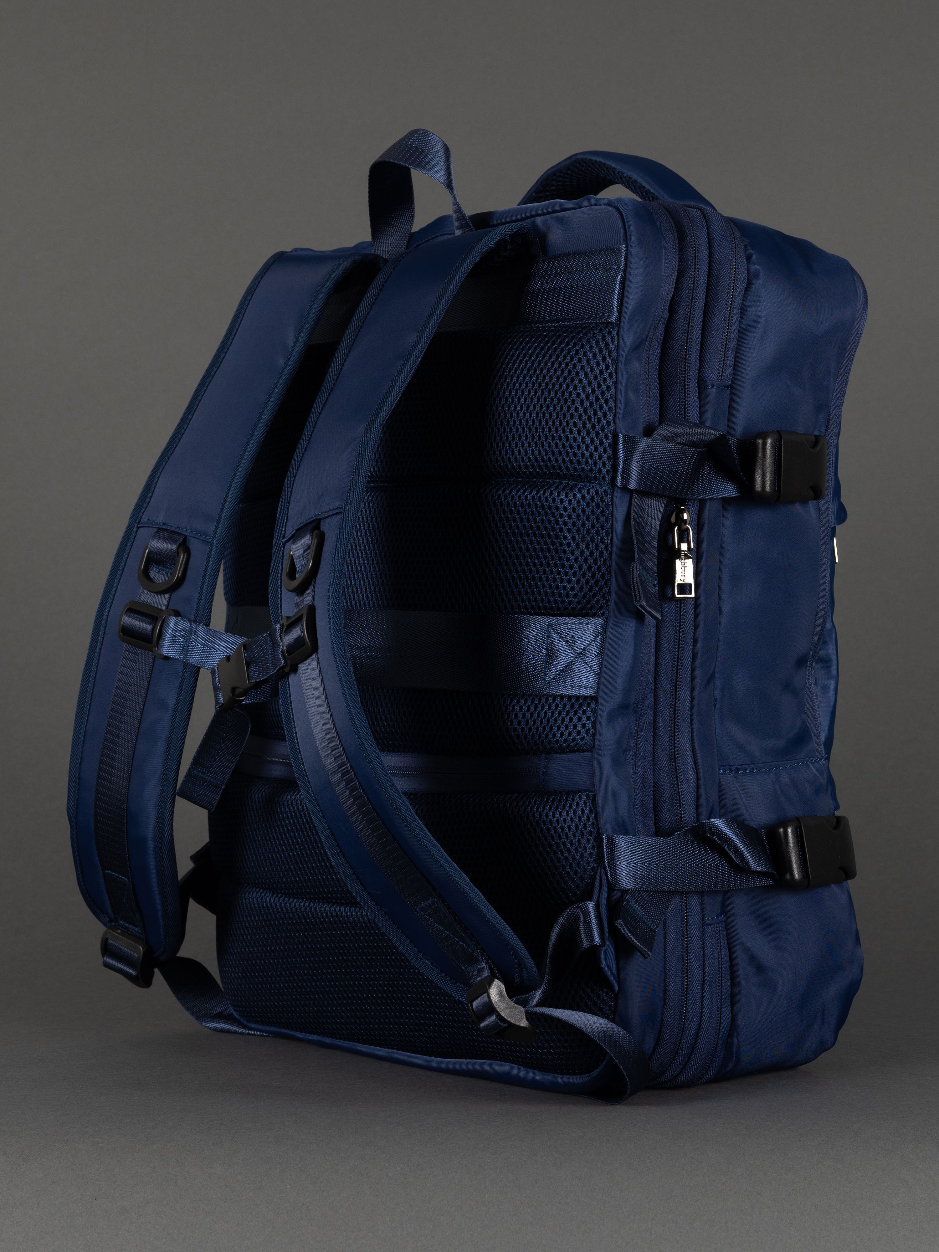 Highbury 18-Inch Navy Cabin Backpack – Expandable Travel Laptop Rucksack with USB Charging Port