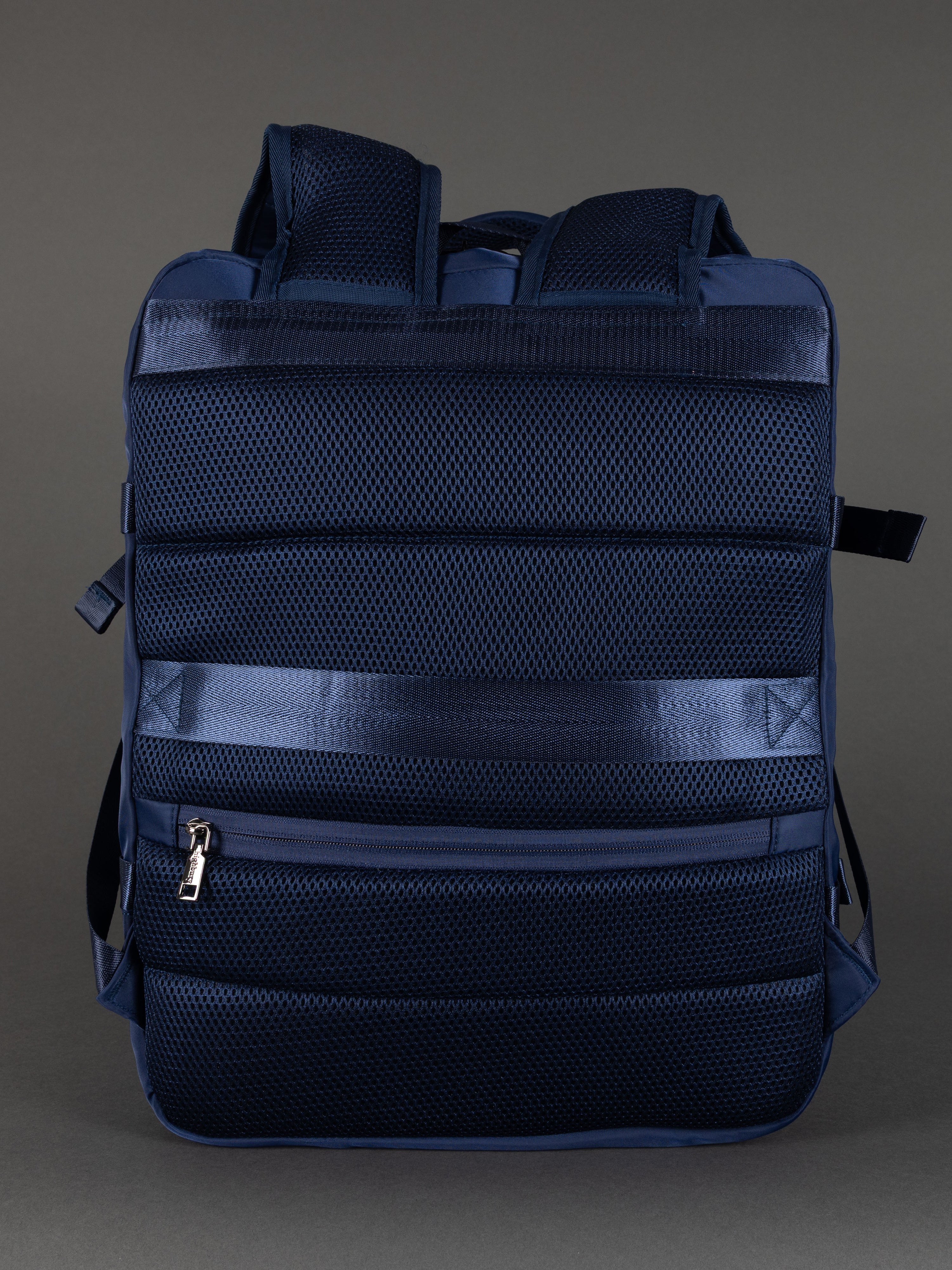 Highbury 18-Inch Navy Cabin Backpack – Expandable Travel Laptop Rucksack with USB Charging Port