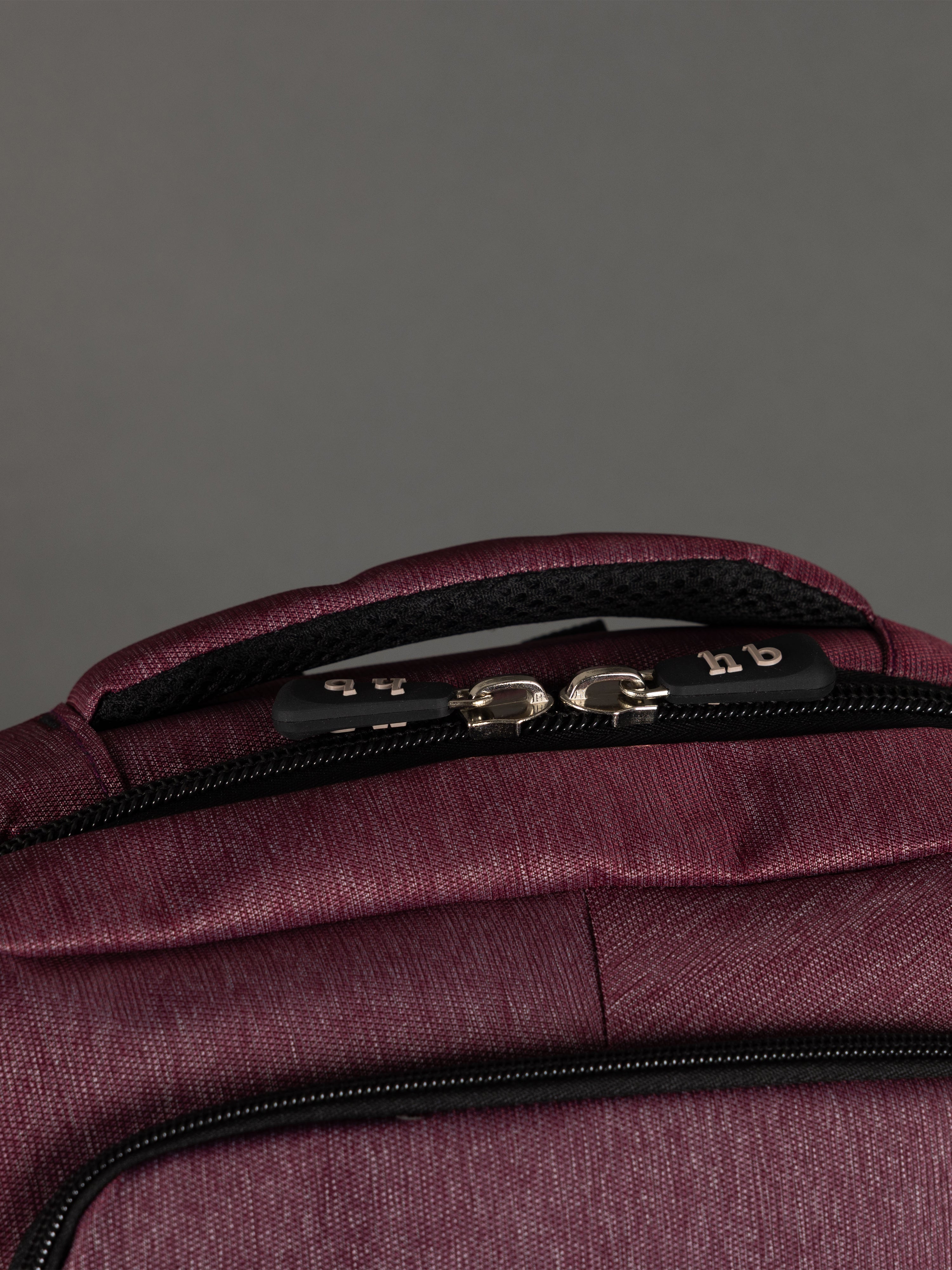 Highbury 18-Inch Burgundy Laptop Backpack – Polyester Cabin-Size Work, School & Travel Bag