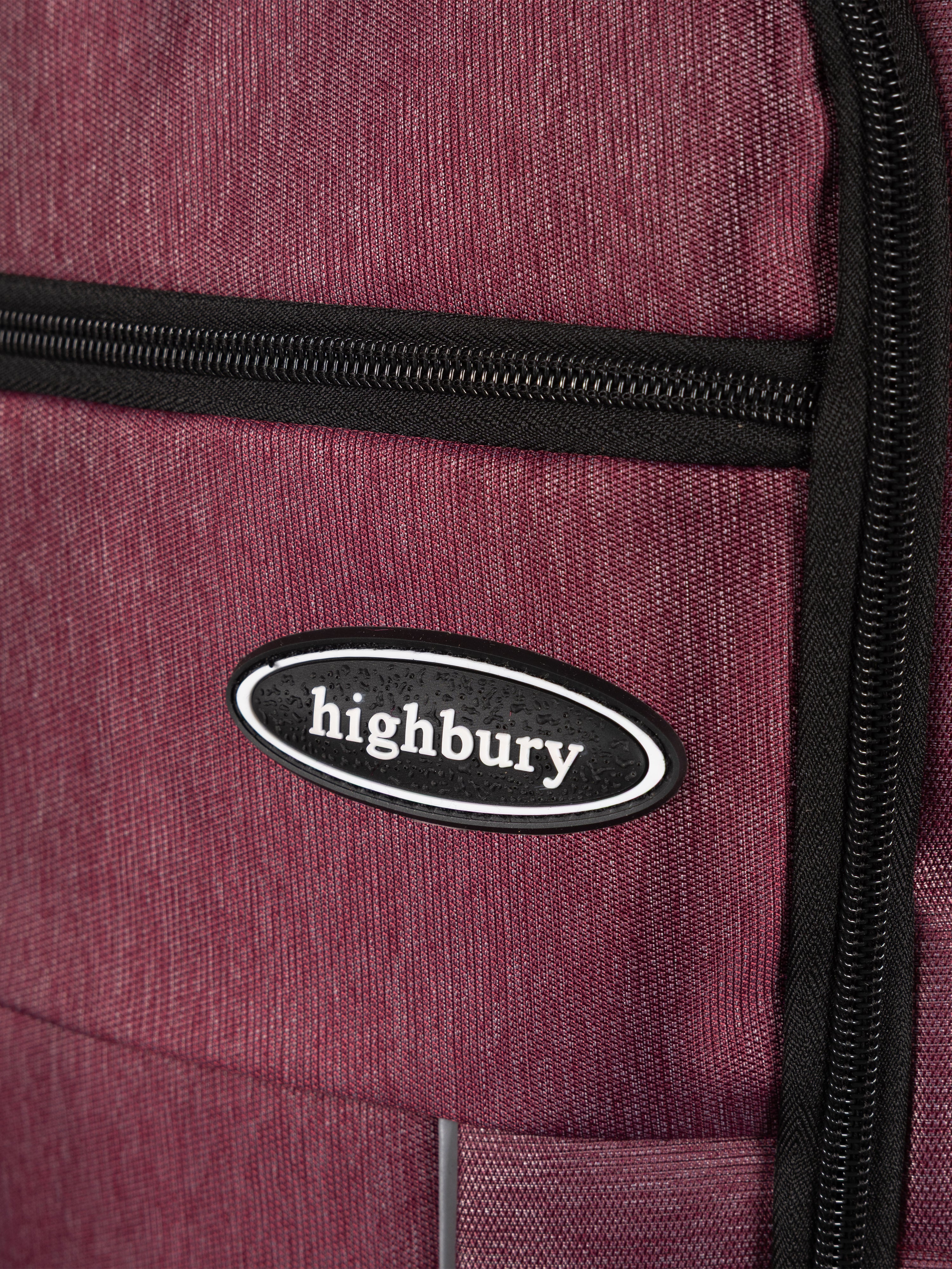 Highbury 18-Inch Burgundy Laptop Backpack – Polyester Cabin-Size Work, School & Travel Bag
