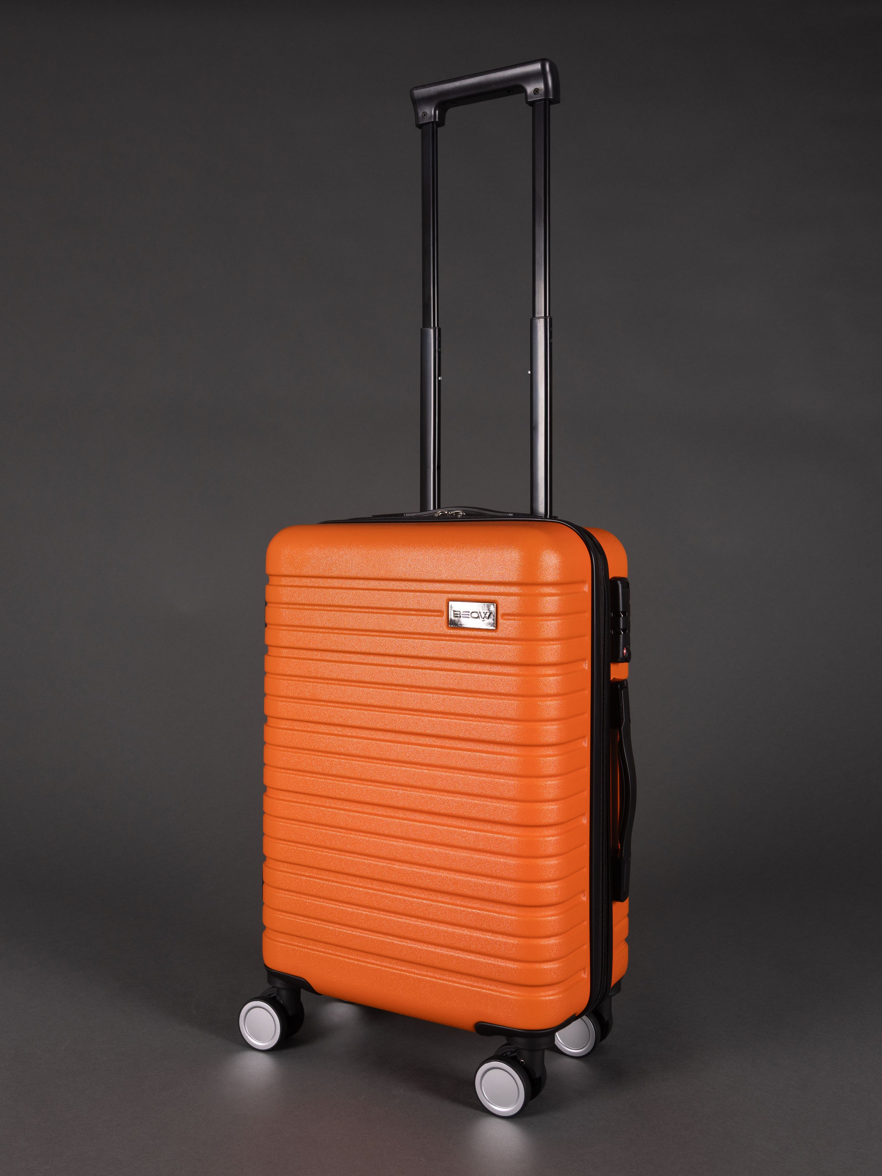 BEOW 3 Piece Orange Luggage Set – 20", 24" & 28" Suitcases with Expandable Hard Shell, Spinner Wheels & TSA Locks