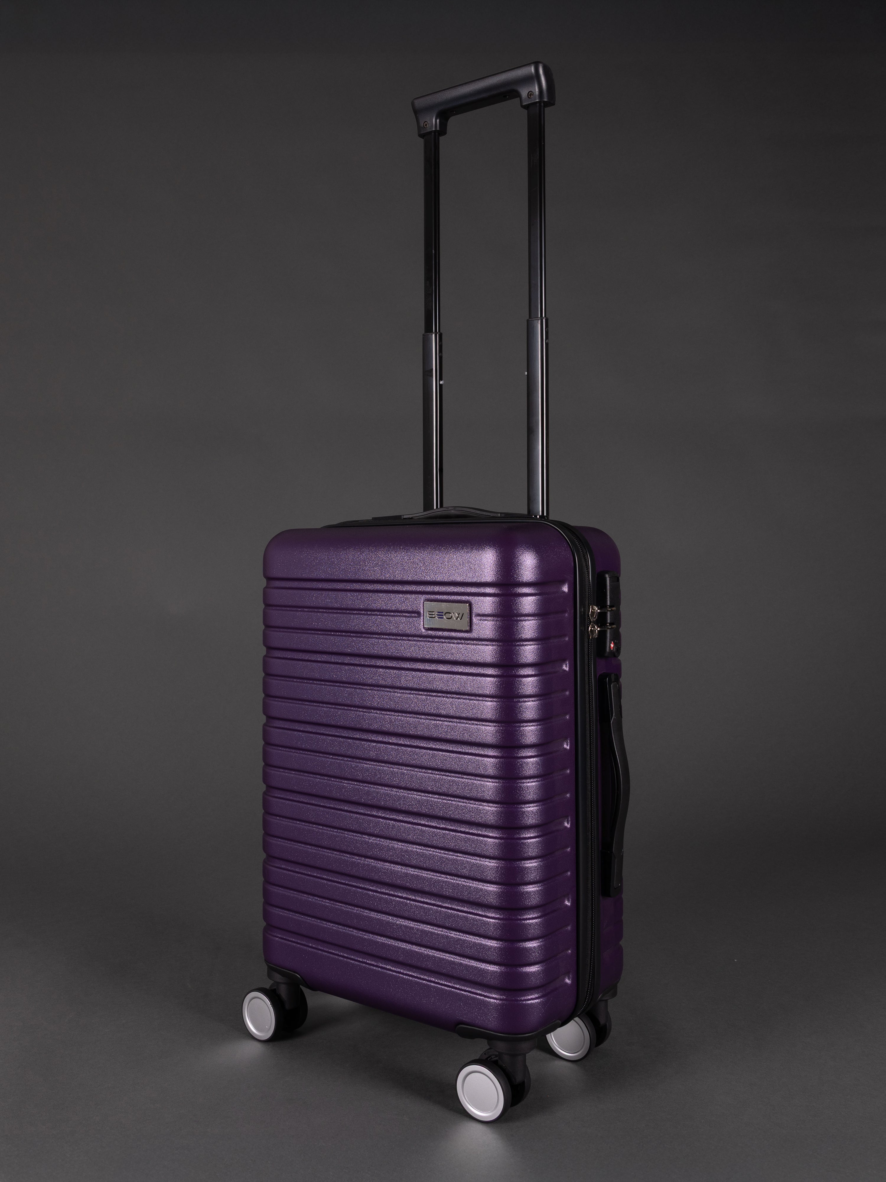 BEOW 3 Piece Purple Luggage Set – 20", 24" & 28" Suitcases with Expandable Hard Shell, Spinner Wheels & TSA Locks