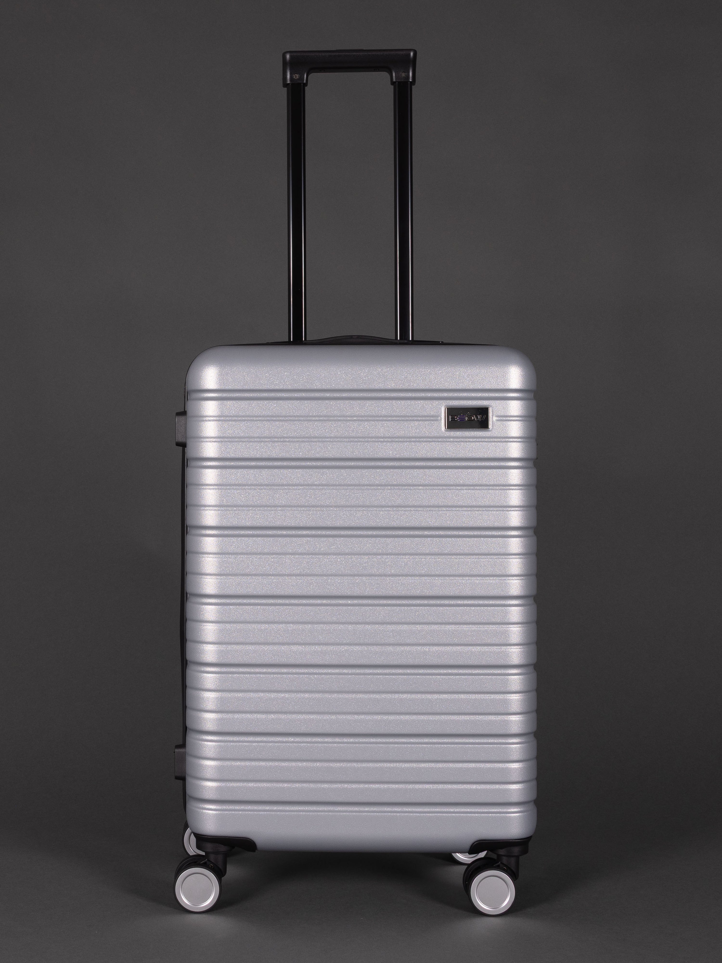 BEOW 3 Piece Silver Luggage Set – 20", 24" & 28" Suitcases with Expandable Hard Shell, Spinner Wheels & TSA Locks