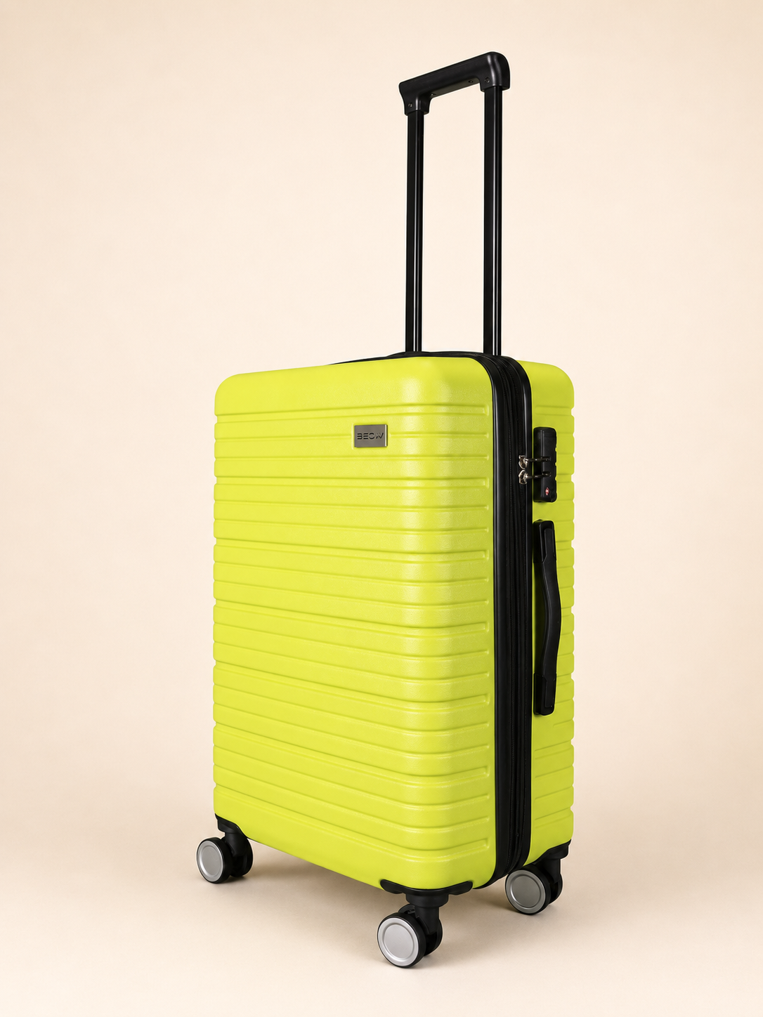 BEOW 3 Piece Lime Green Luggage Set – 20", 24" & 28" Suitcases with Expandable Hard Shell, Spinner Wheels & TSA Locks