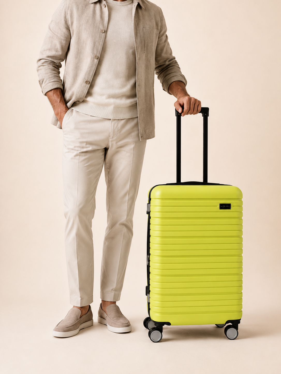 BEOW 3 Piece Lime Green Luggage Set – 20", 24" & 28" Suitcases with Expandable Hard Shell, Spinner Wheels & TSA Locks