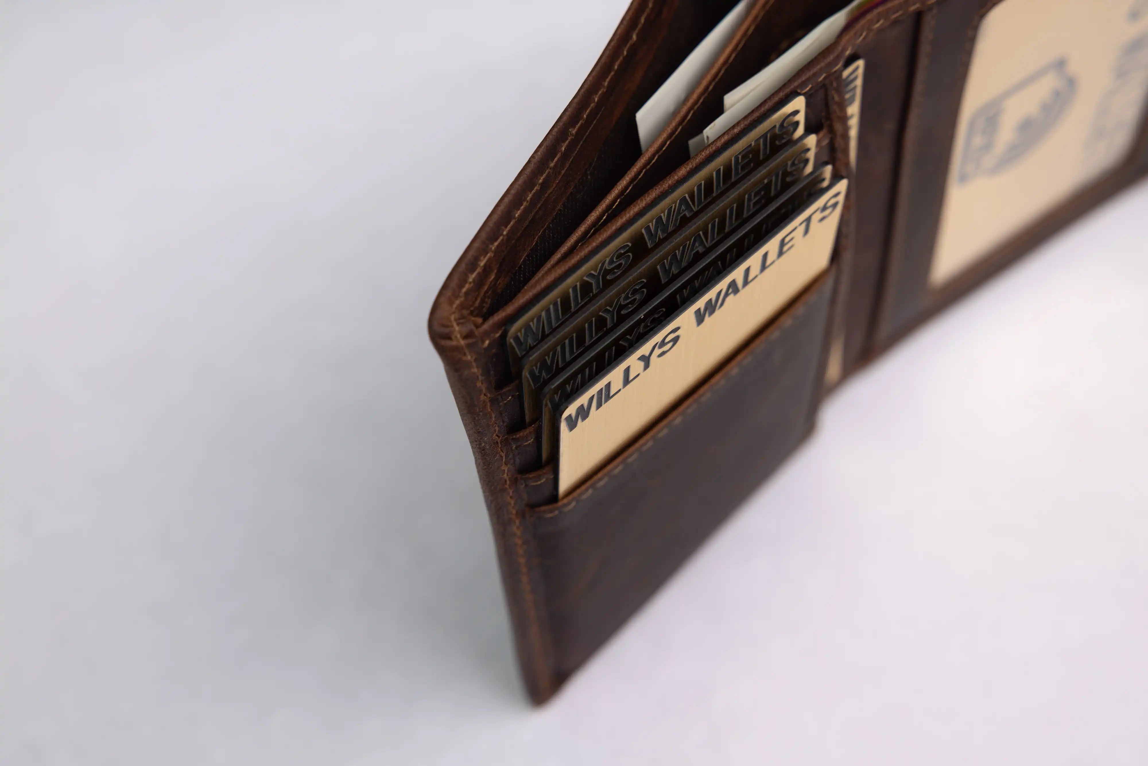Personalised Brown Leather Wallet – Trifold Design with RFID Protection