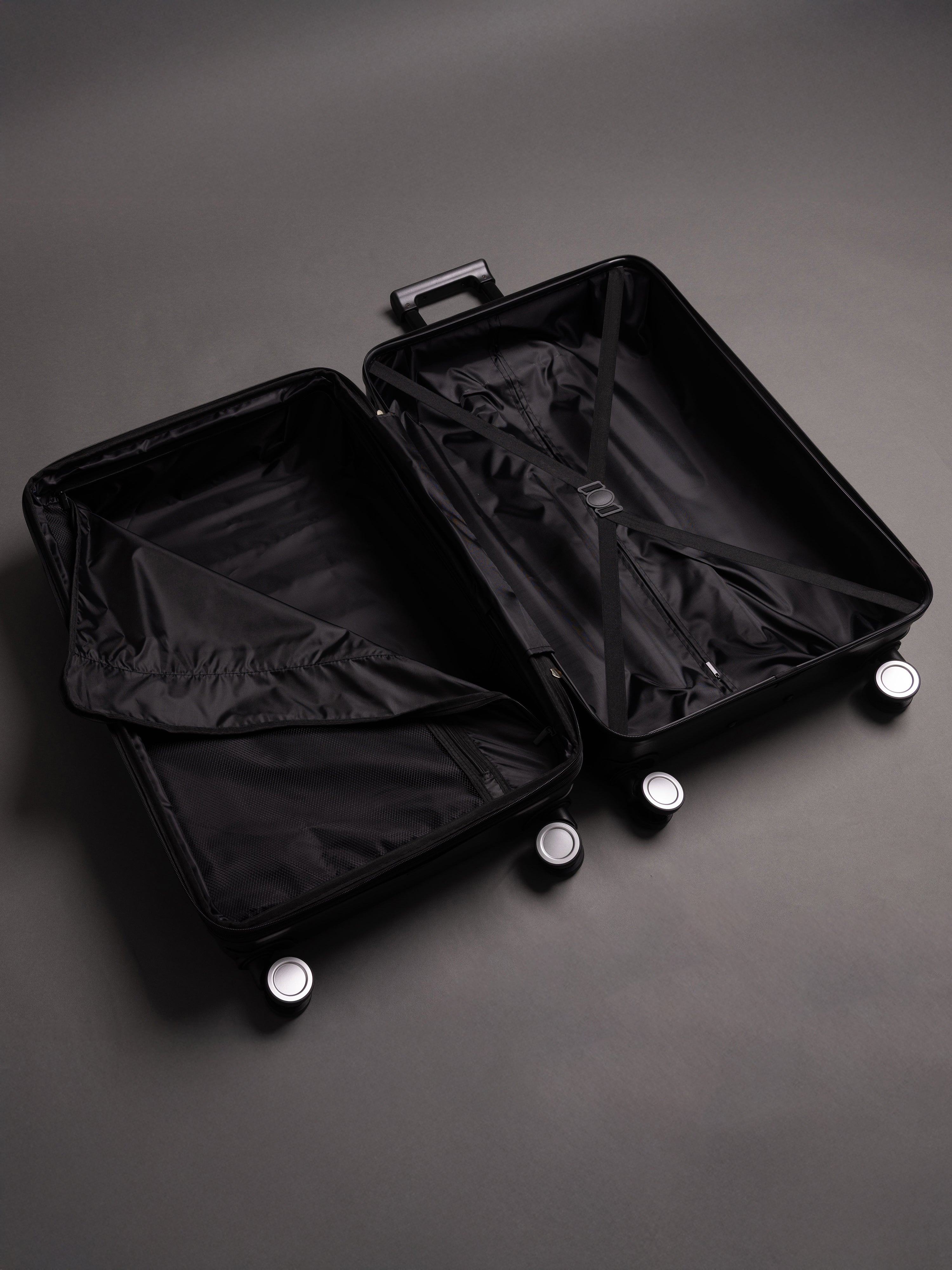 BEOW 3 Piece Black Luggage Set – 20", 24" & 28" Suitcases with Expandable Hard Shell, Spinner Wheels & TSA Locks