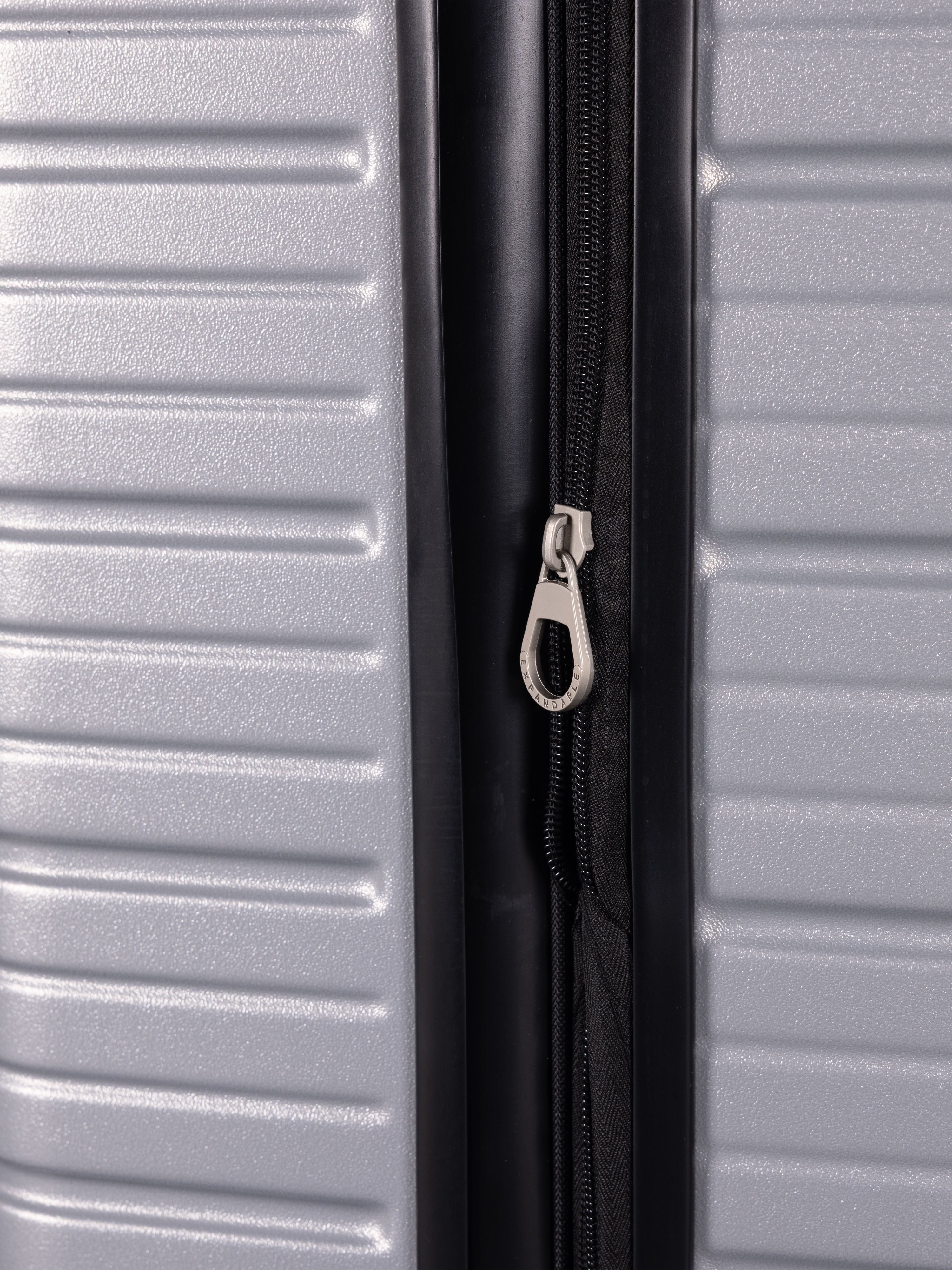 BEOW 3 Piece Silver Luggage Set – 20", 24" & 28" Suitcases with Expandable Hard Shell, Spinner Wheels & TSA Locks