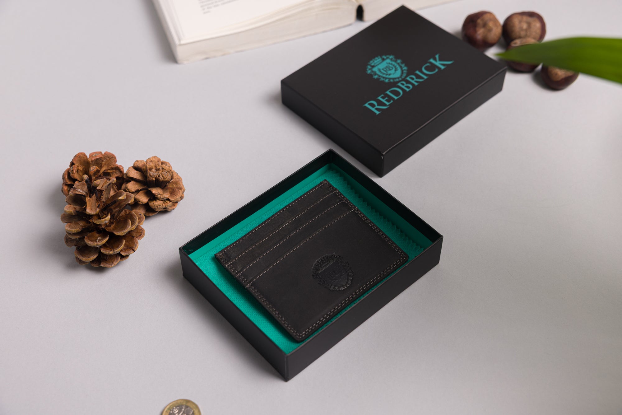 "Gift box card holder with personalised initials"