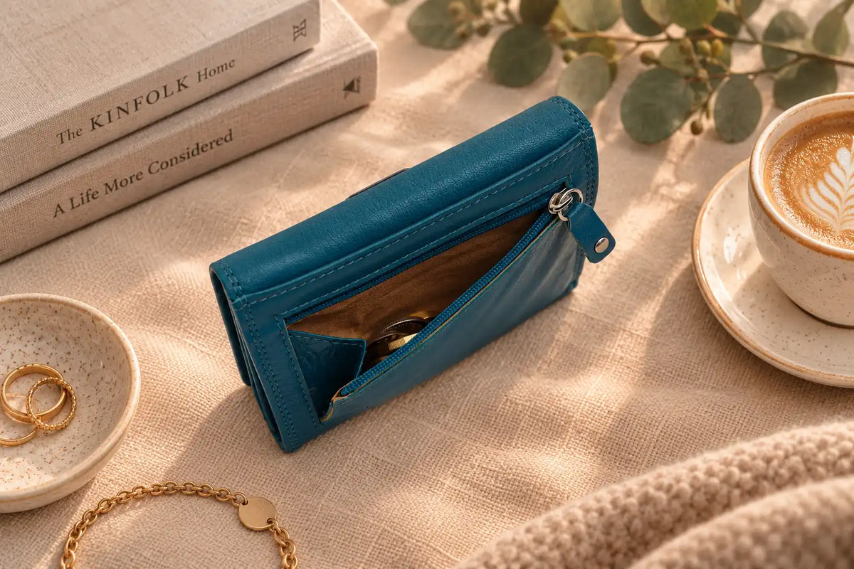 Personalised Ottanio Leather Purse for Women | RFID Wallet with 18 Card Slots