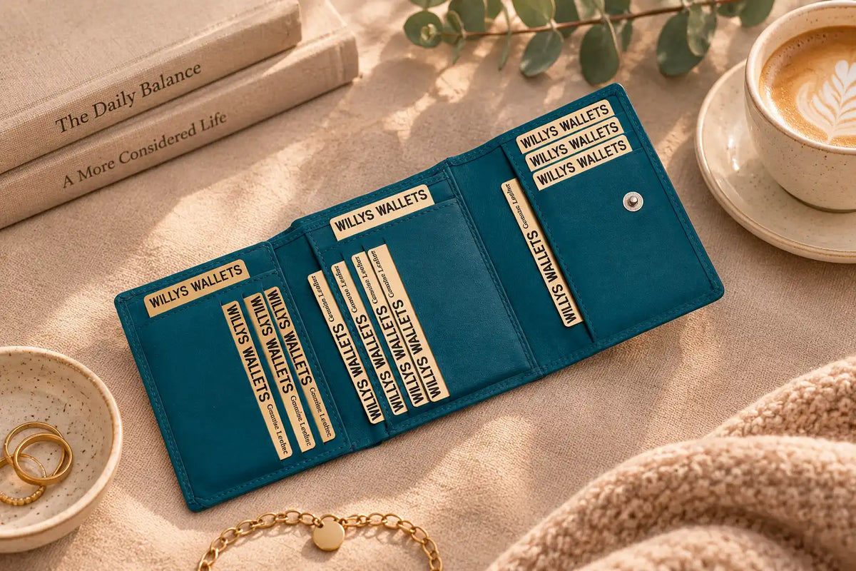 Personalised Ottanio Leather Purse for Women | RFID Wallet with 18 Card Slots