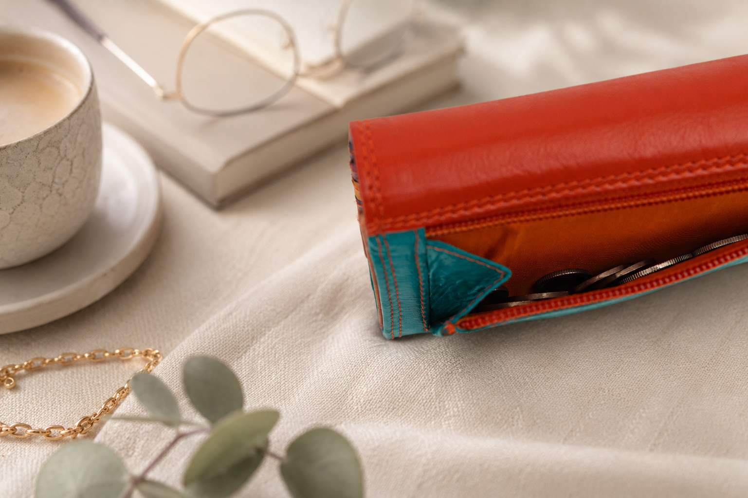 Personalised Seville Multi Leather Purse – Women's RFID Long Wallet with 14 Card Slots & Coin Pocket
