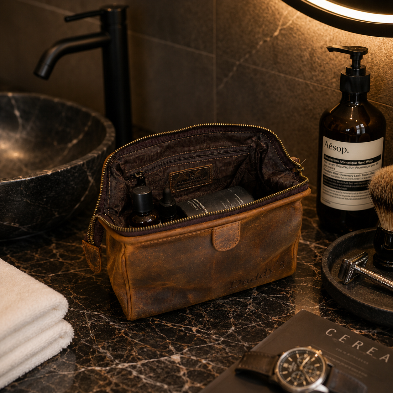 Best Personalised Leather Wash Bags for Men UK (2026 Guide) – Why Brown Toiletry Bags Are the Ultimate Travel Essential