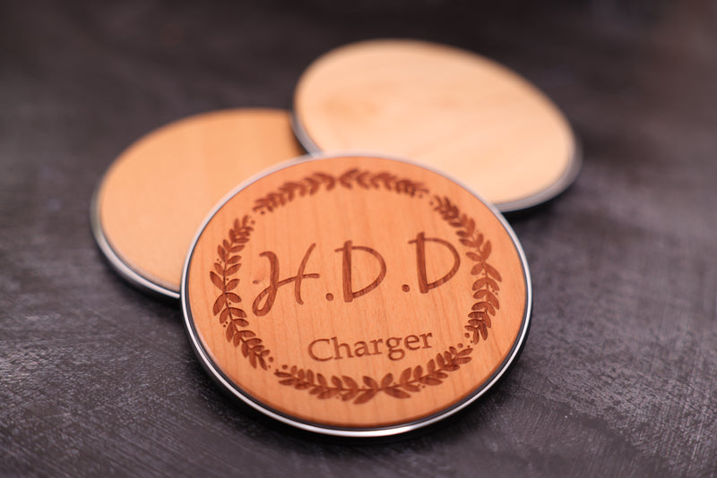 Personalised Engraved 15W Fast Wooden Wireless Charger