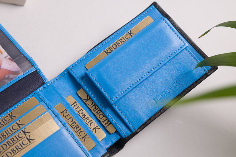 "Custom engraved wallet with extra card capacity"