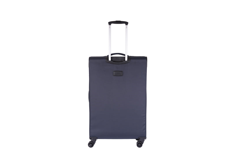 Highbury Navy Softside Luggage, Polyester Soft-Shell Spinner/Suitcase Set with 8 Wheels - 28 inches, 24 inches, 20 inches