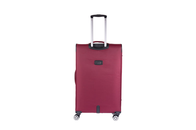 Highbury Burgundy Softside Luggage, Polyester Soft-Shell Spinner/Suitcase Set with 8 Wheels - 28 inches, 24 inches, 20 inches
