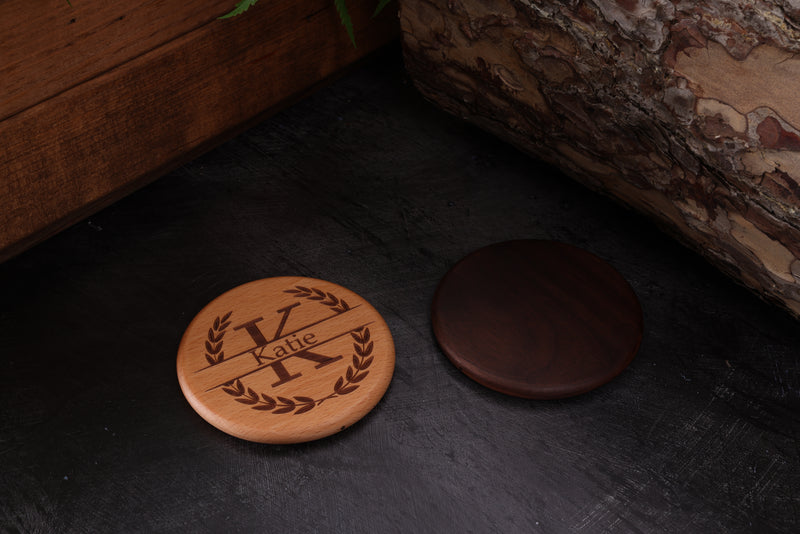Personalised Engraved 5W Wooden Wireless Charger, Portable Charger
